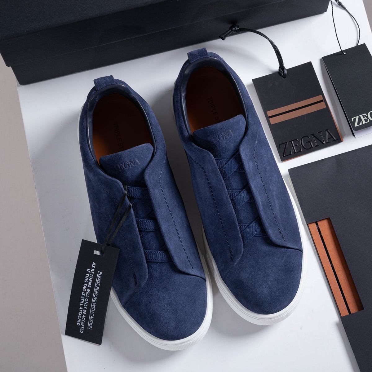 Zegna SECONDSKIN Triple Stitch Low-Top Sneakers