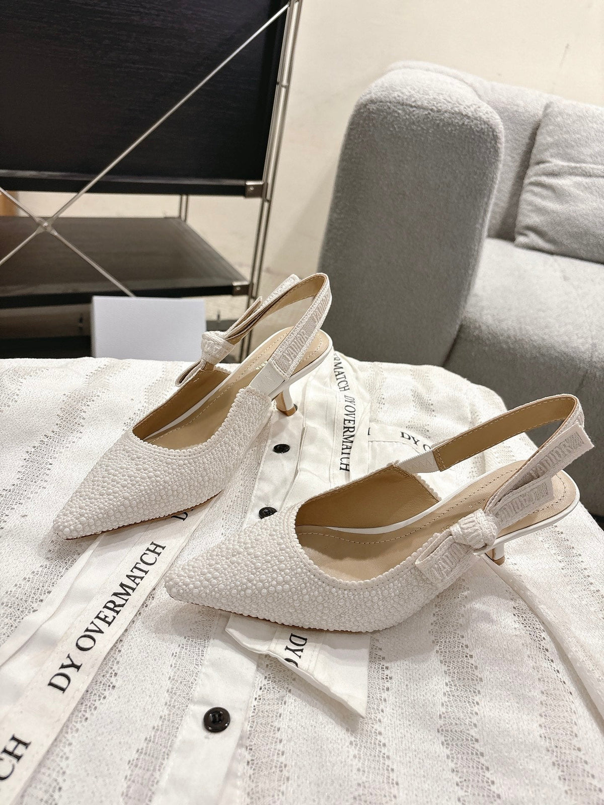 Dior J'Adior Embroidered Strap Kitten Heel Sandals