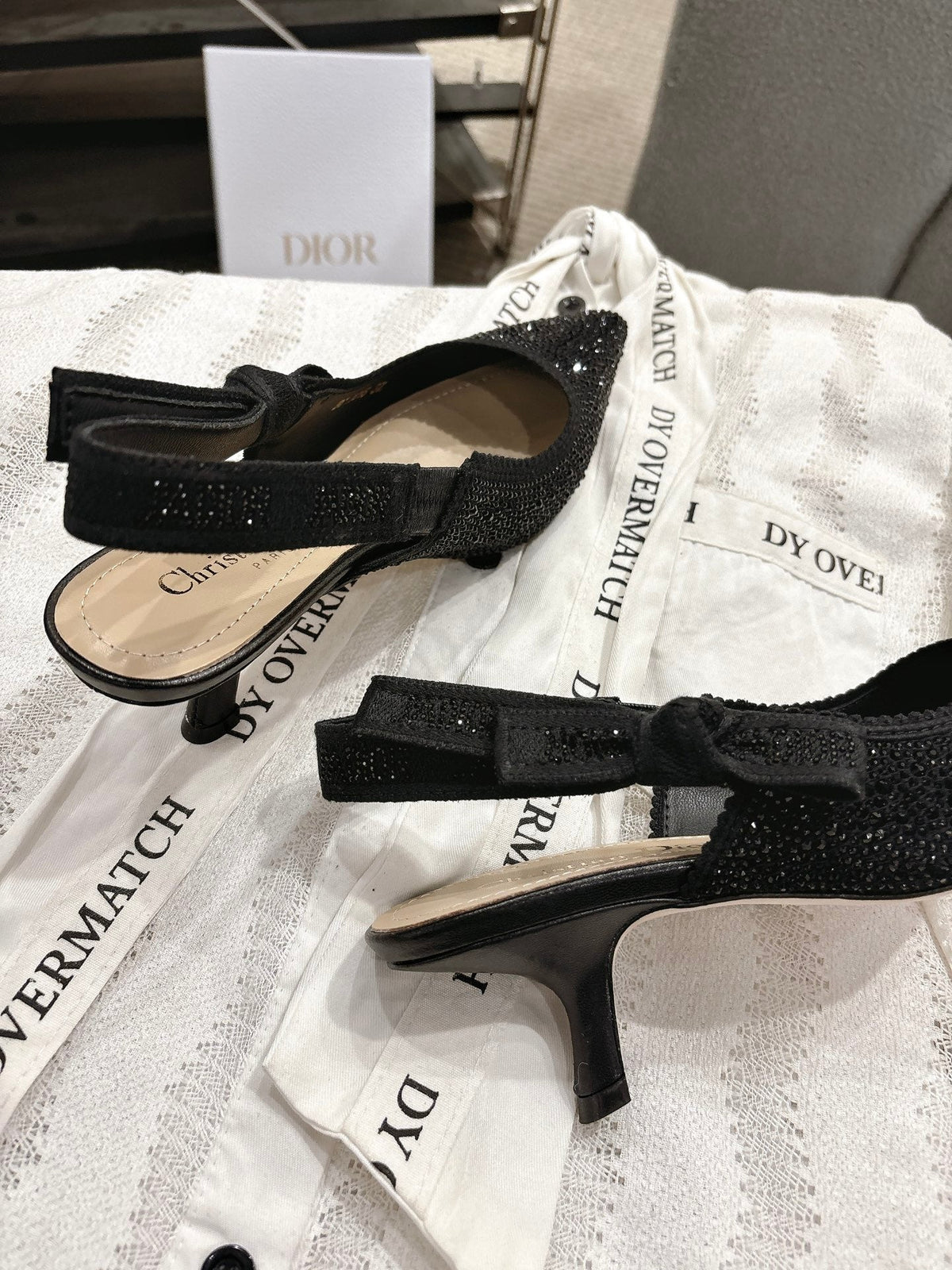 Dior J'Adior Embroidered Strap Kitten Heel Sandals