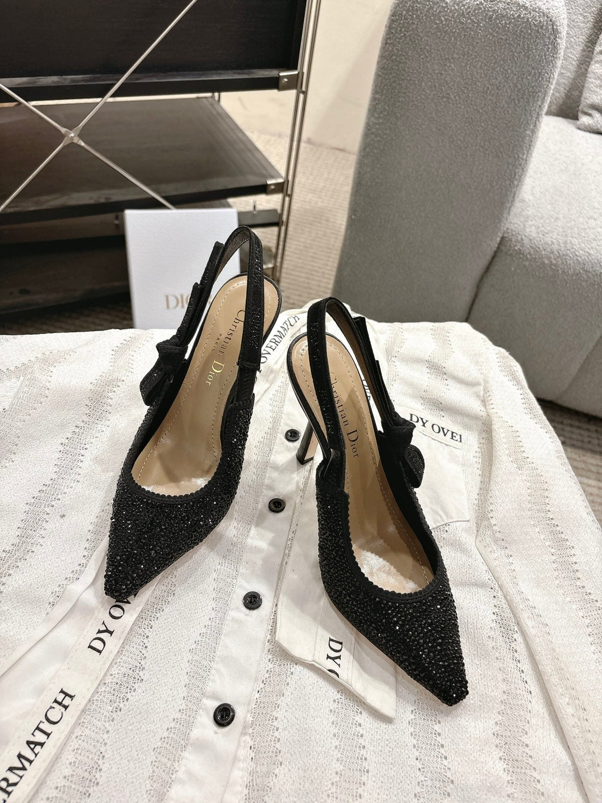 Dior J'Adior Embroidered Strap Kitten Heel Sandals