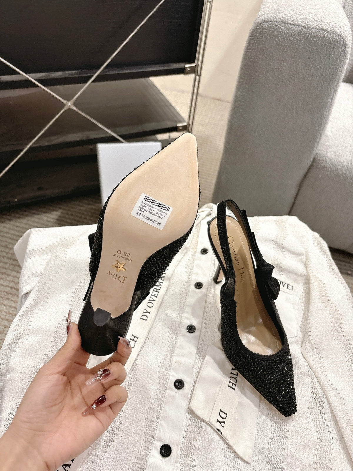 Dior J'Adior Embroidered Strap Kitten Heel Sandals