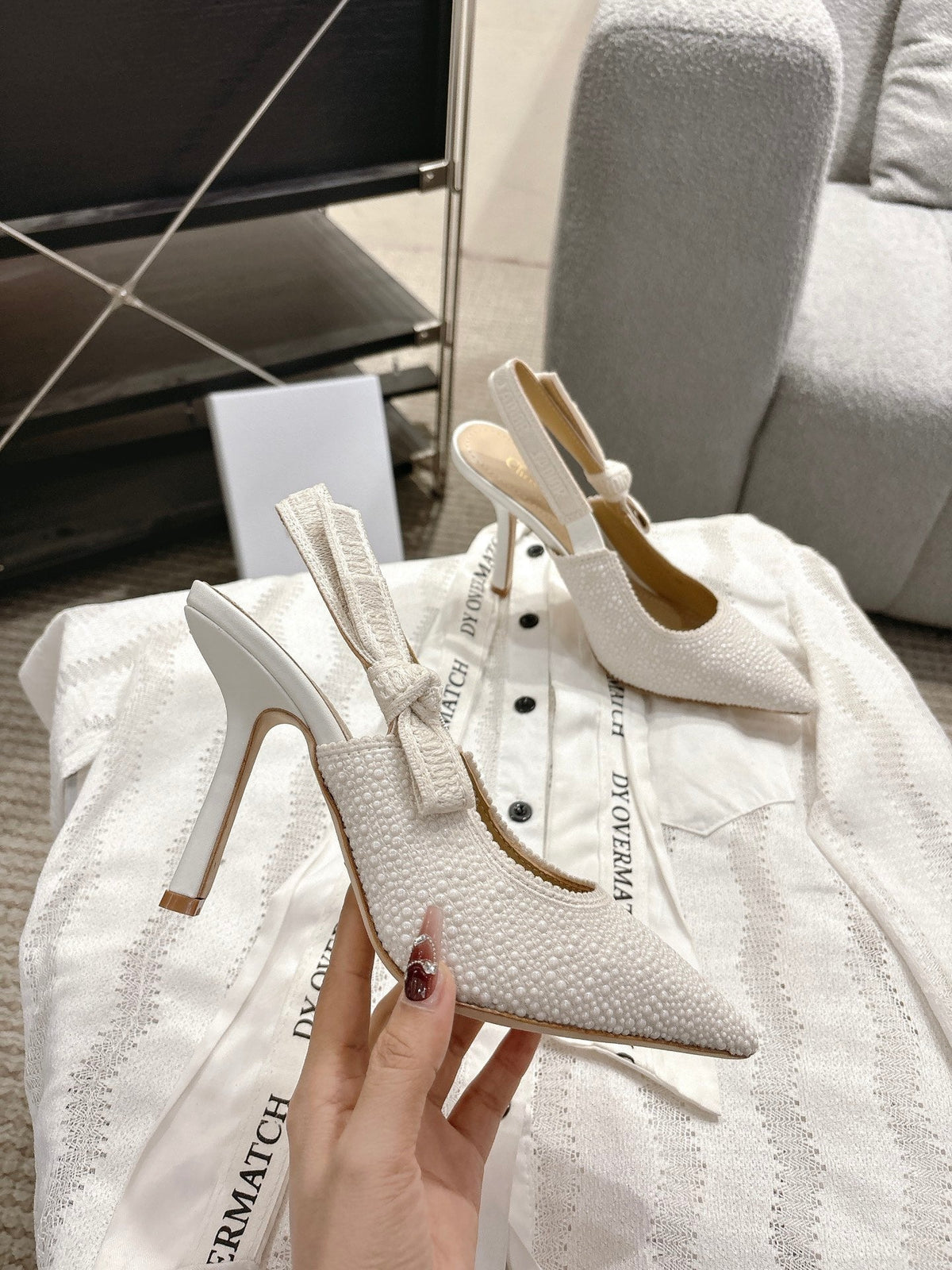 Dior J'Adior Embroidered Strap Kitten Heel Sandals