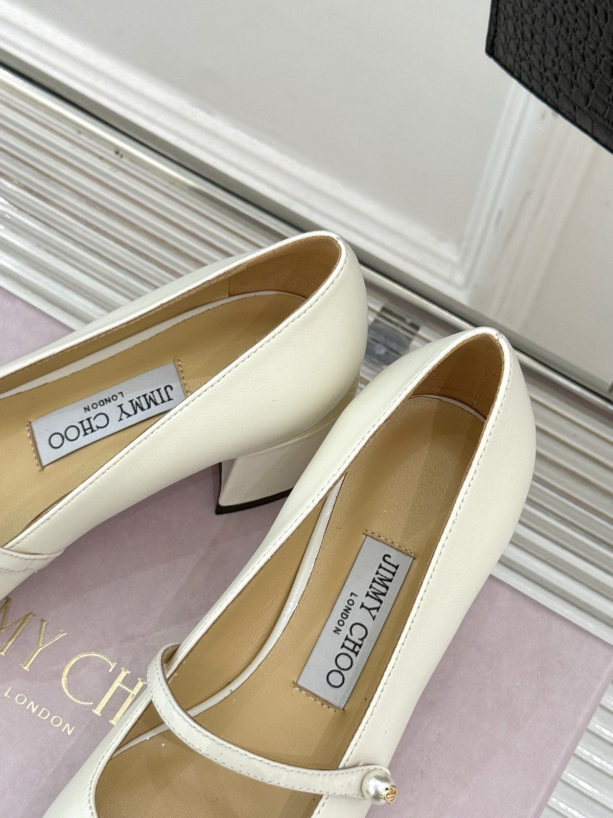 Jimmy Choo Color-block Pearl Mary Jane Heels – 25FW