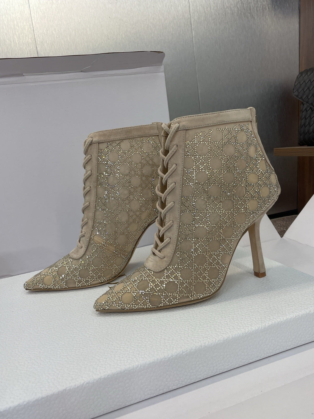 Dior CD-Capture Crystal High-Heel Ankle Boots – 2025 Spring/Summer Runway
