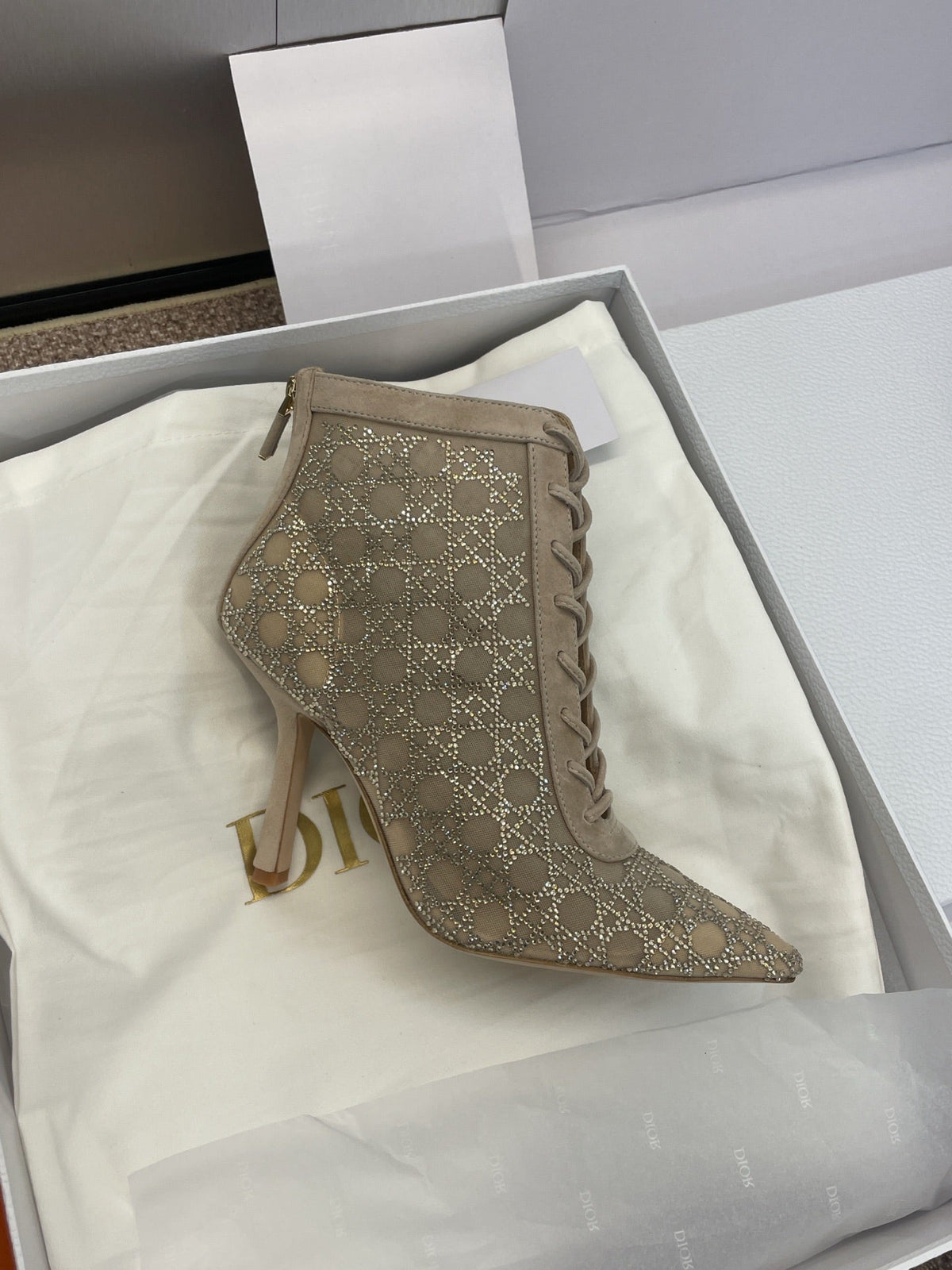 Dior CD-Capture Crystal High-Heel Ankle Boots – 2025 Spring/Summer Runway