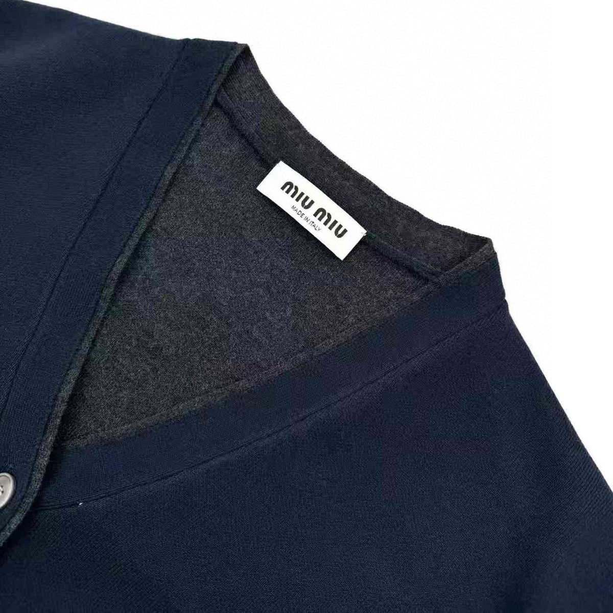 Miu Miu Inlaid Logo Knitted Cardigan