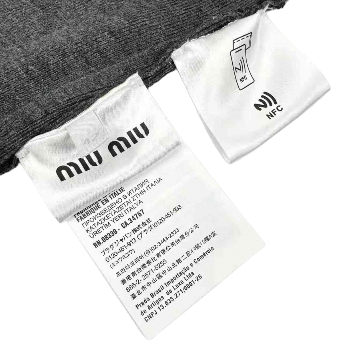 Miu Miu Inlaid Logo Knitted Cardigan