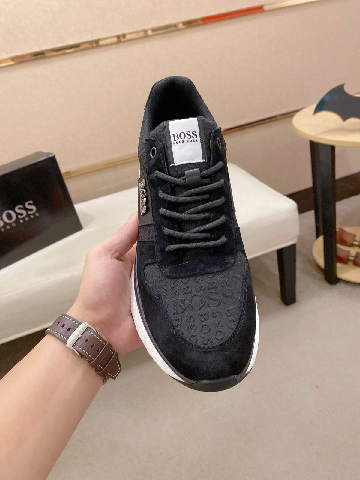 Boss Italian Leather Casual Sneakers