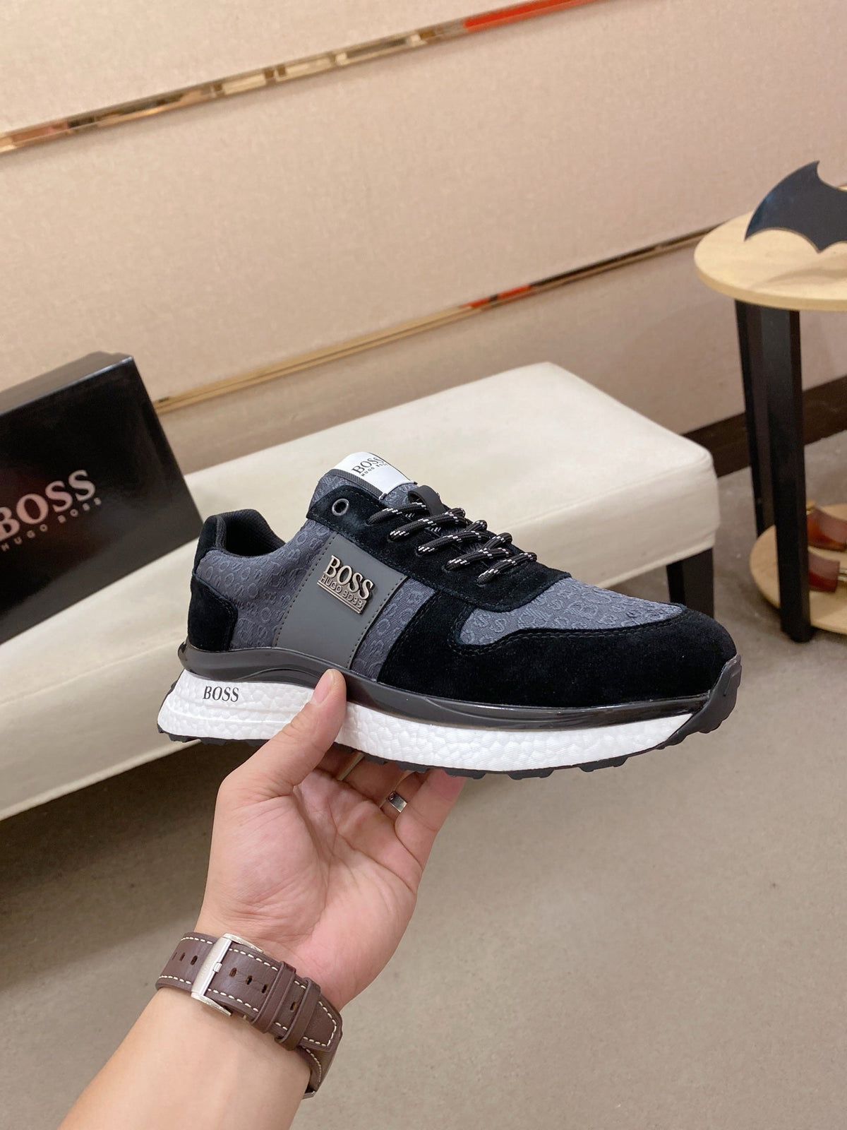 Boss Italian Leather Casual Sneakers