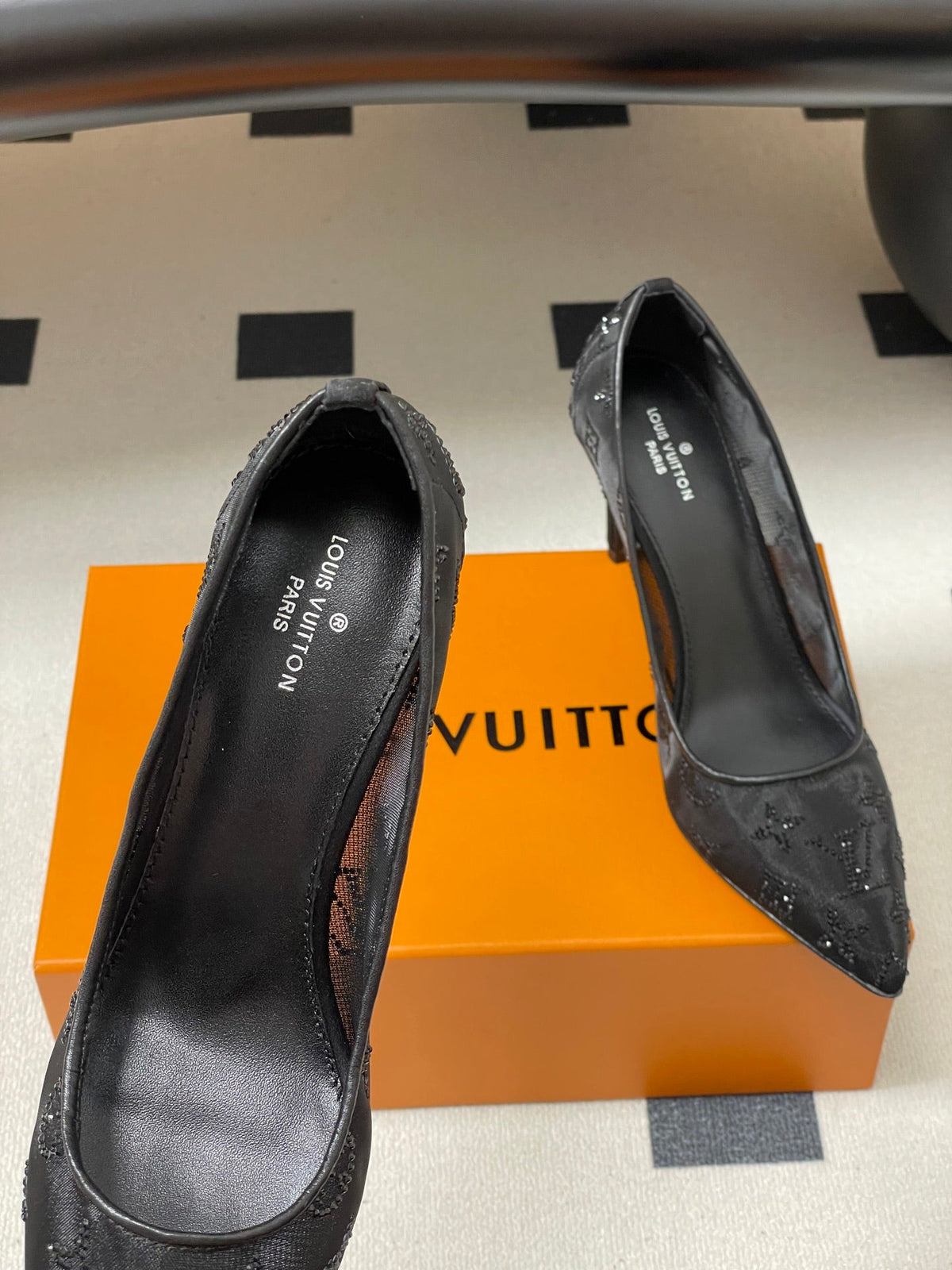 Louis Vuitton Gala Mesh Rhinestone High Heels – 25SS