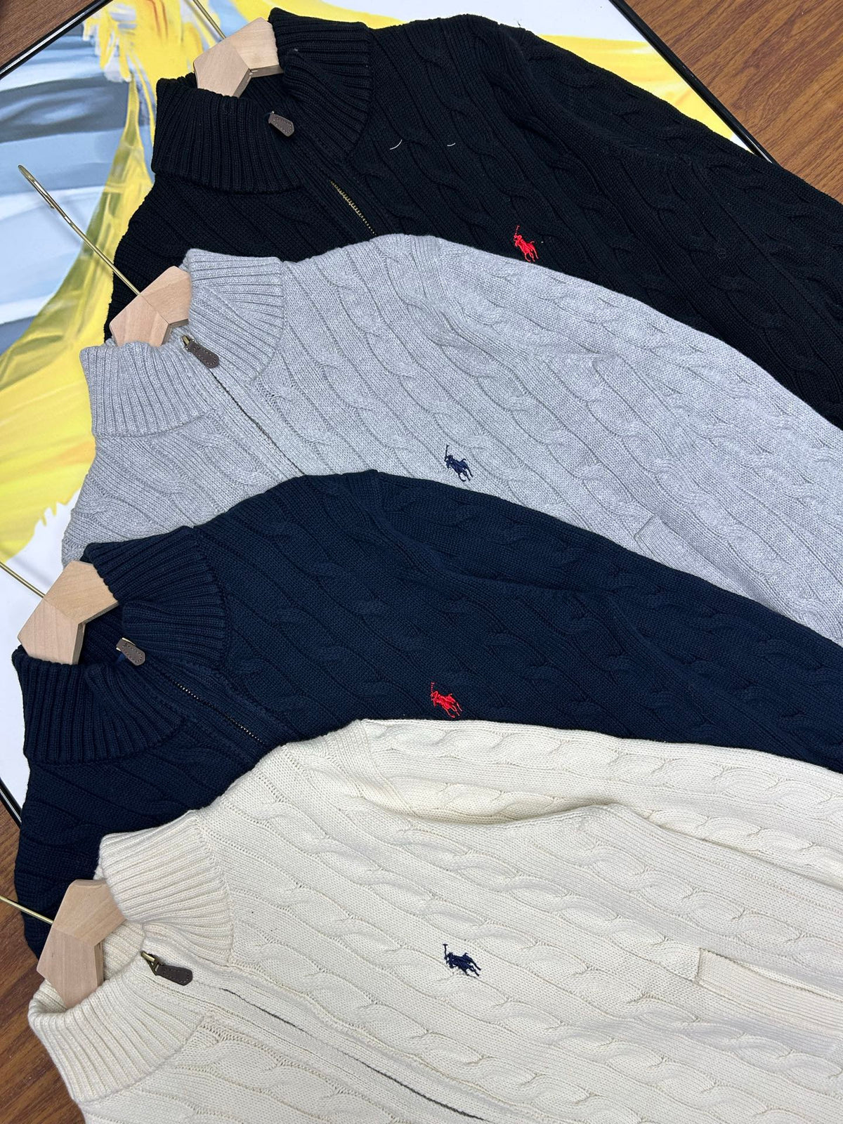 Ralph Lauren Unisex Cable Knit Zip Cardigan