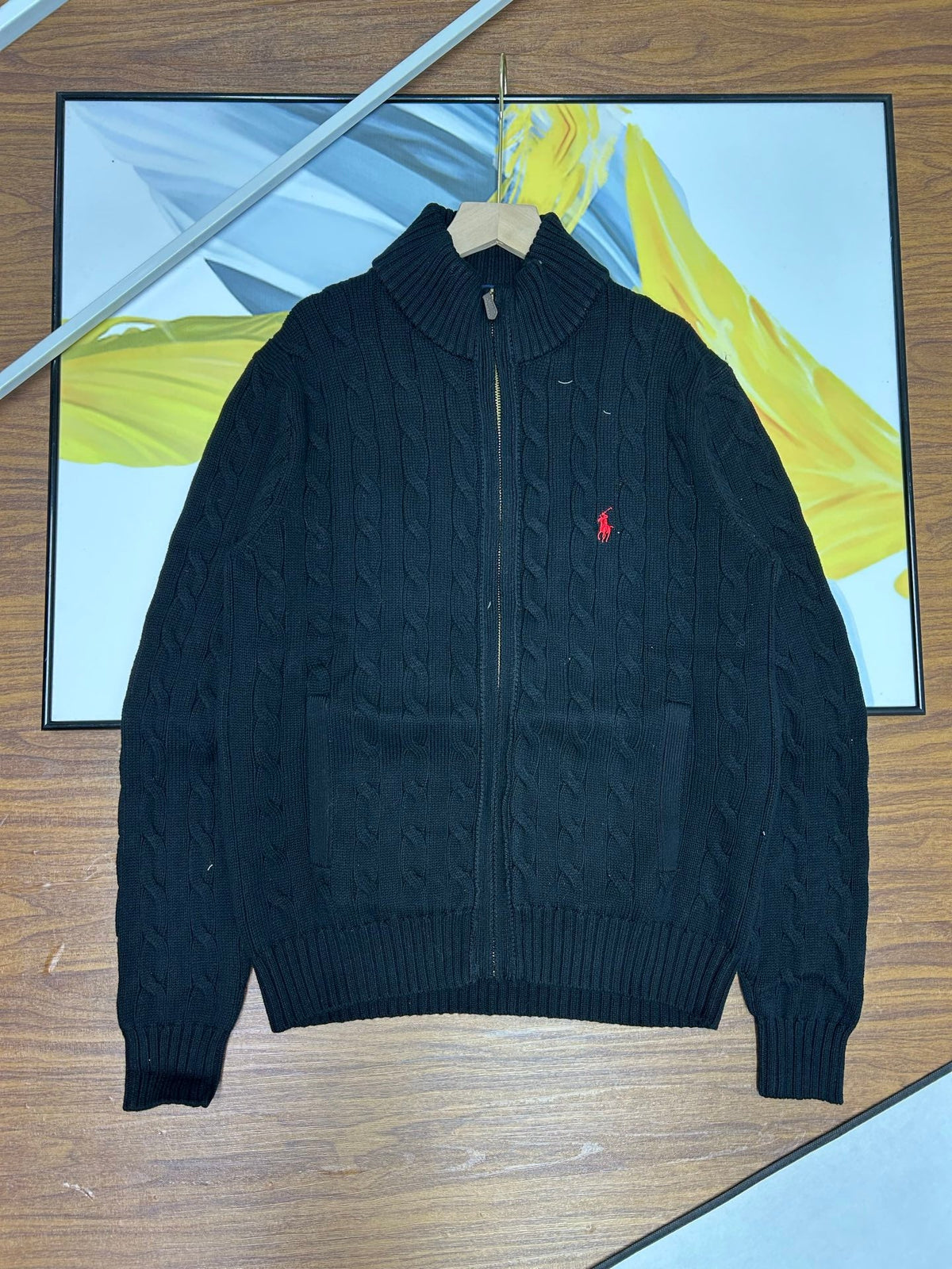 Ralph Lauren Unisex Cable Knit Zip Cardigan