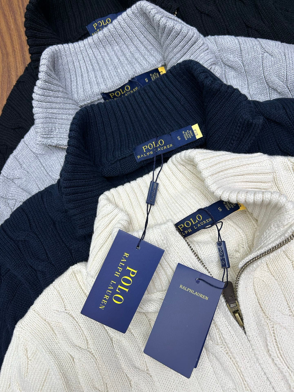 Ralph Lauren Unisex Cable Knit Zip Cardigan