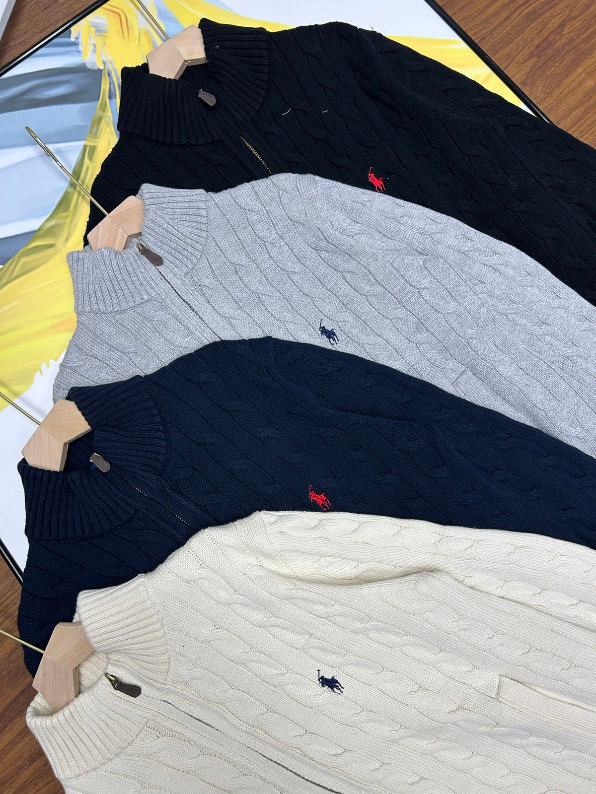 Ralph Lauren Unisex Cable Knit Zip Cardigan