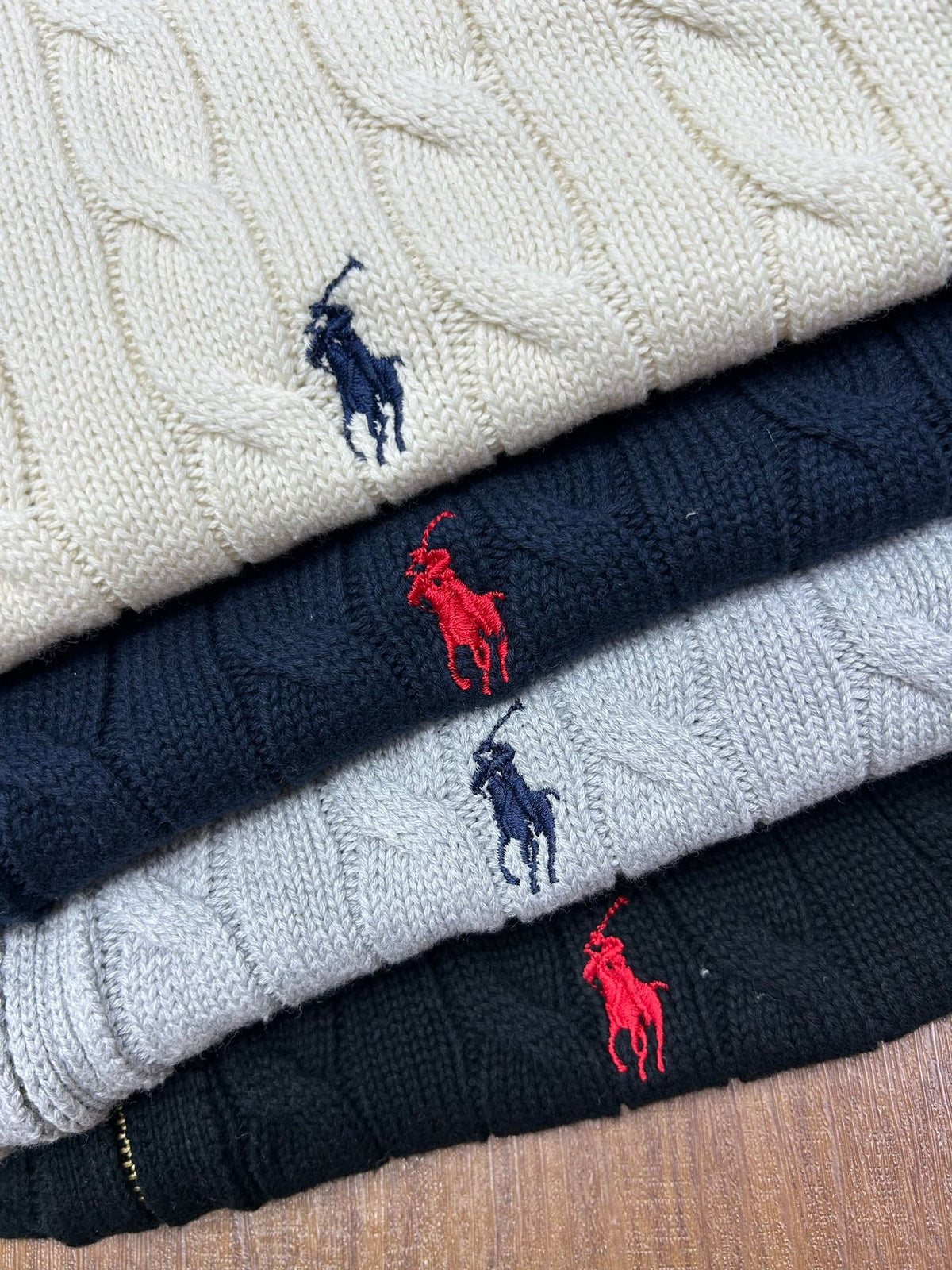 Ralph Lauren Unisex Cable Knit Zip Cardigan