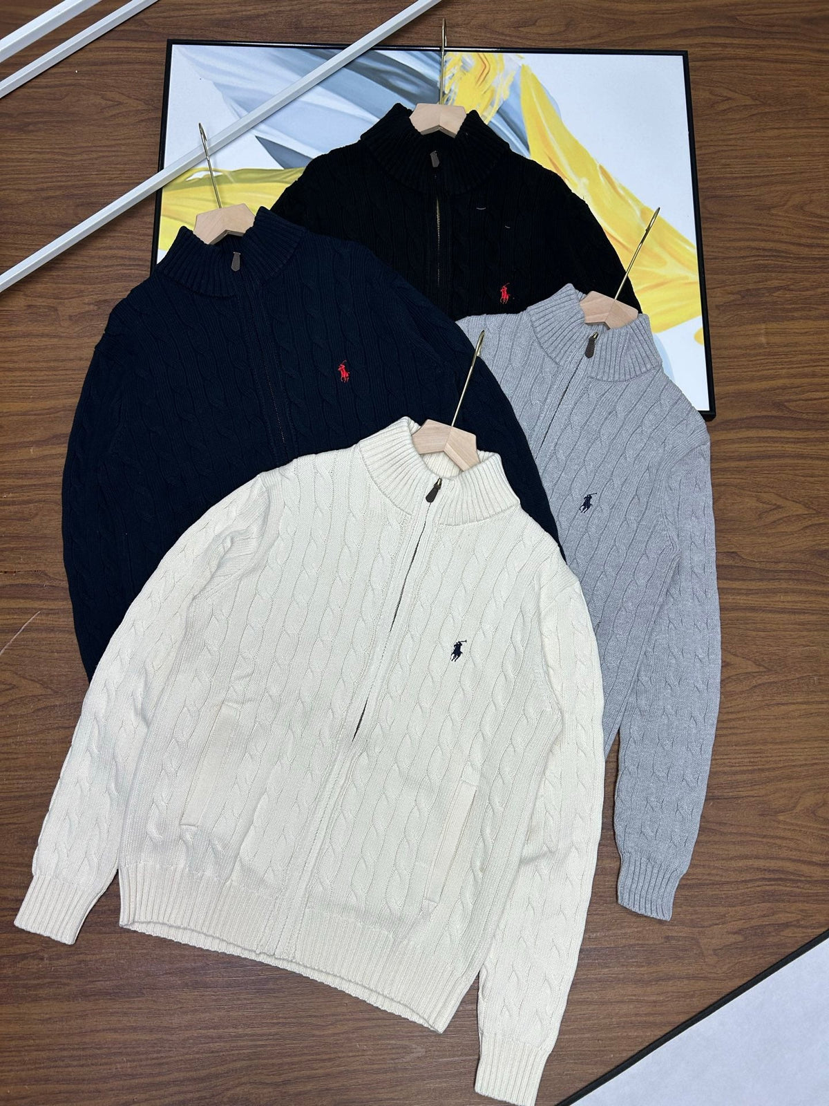 Ralph Lauren Unisex Cable Knit Zip Cardigan