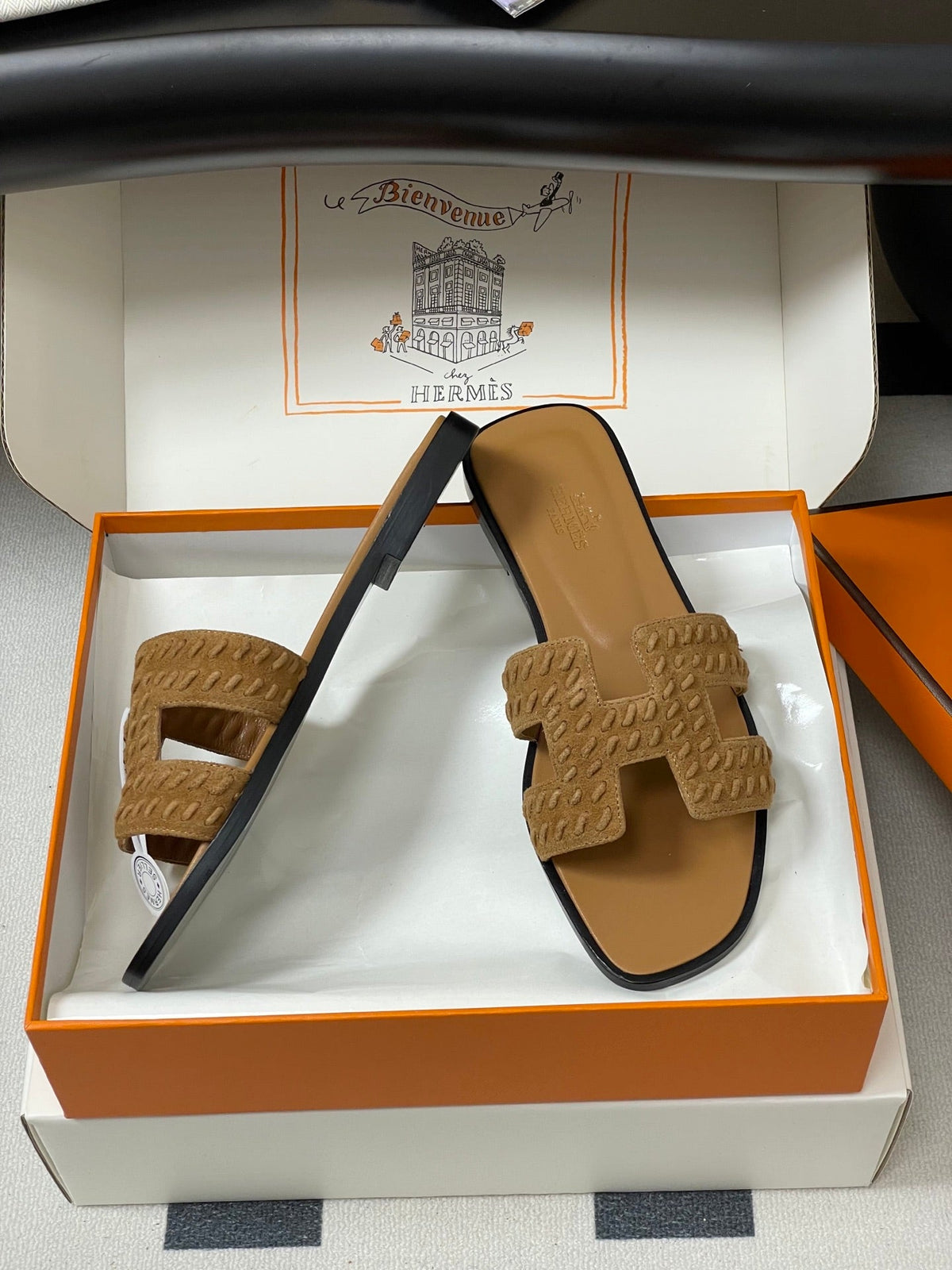 Hermès Oran Woven Suede Sandals – 2025 Collection
