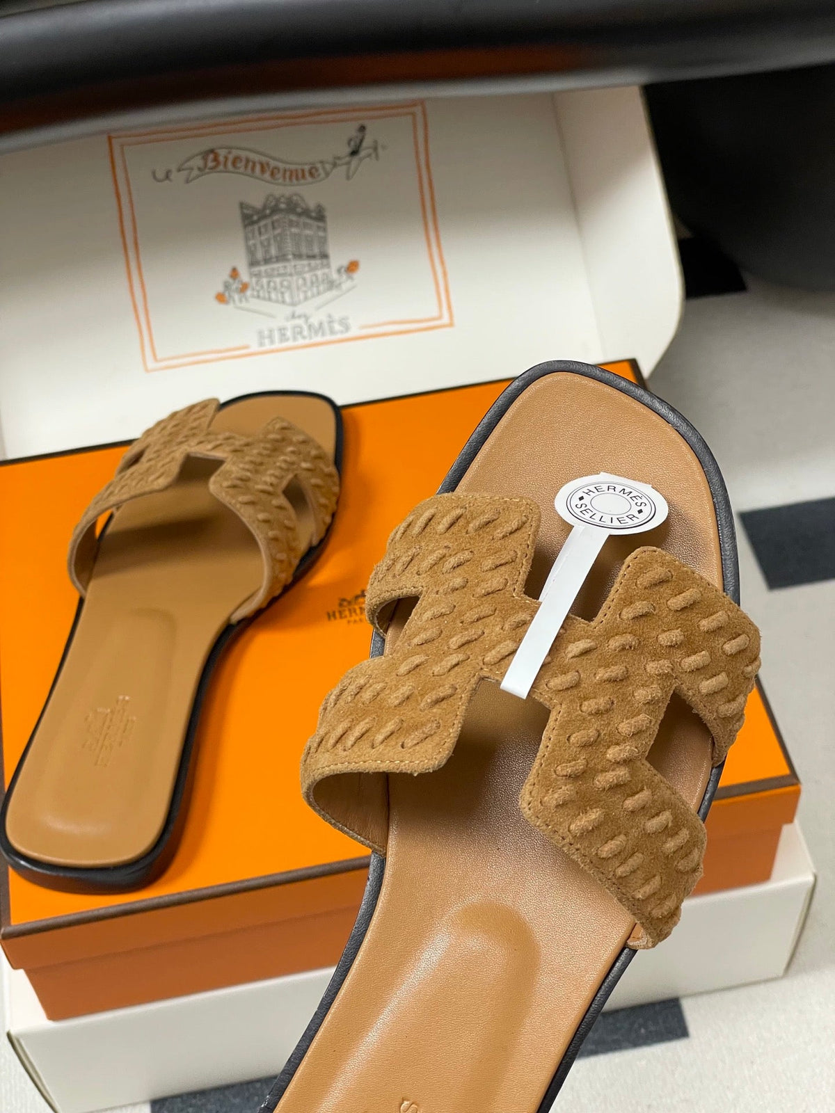 Hermès Oran Woven Suede Sandals – 2025 Collection