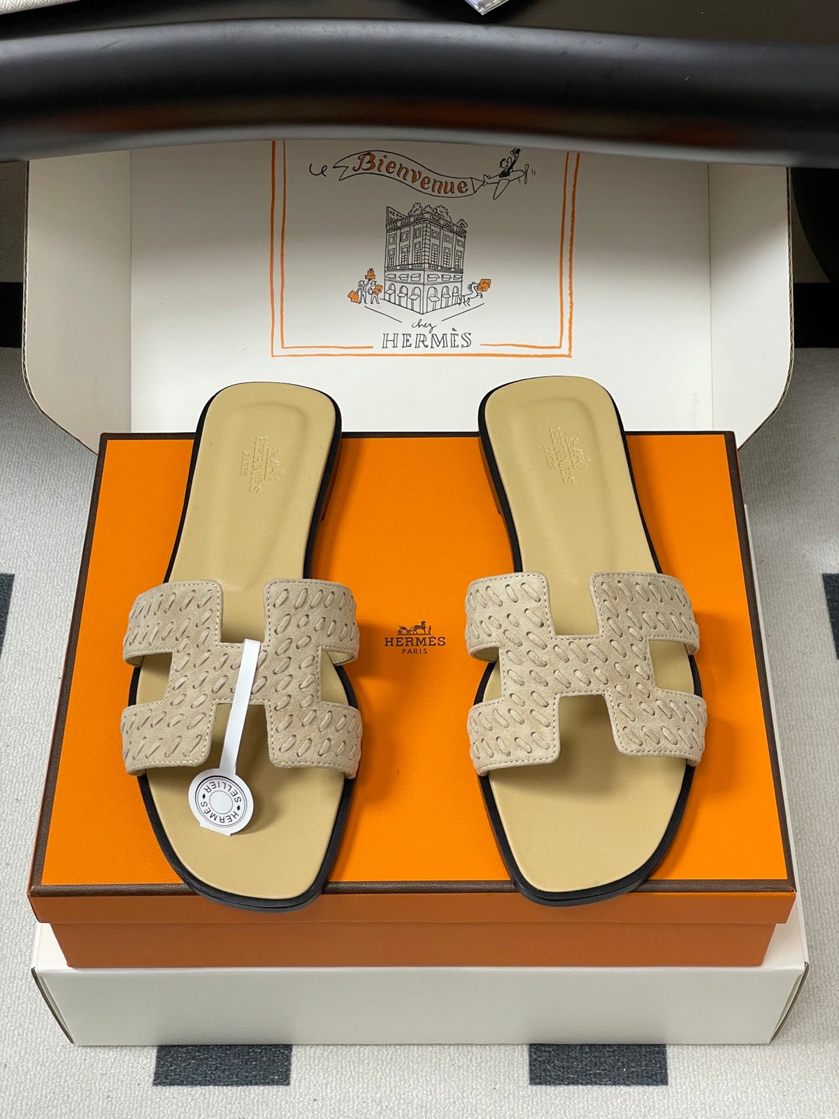 Hermès Oran Woven Suede Sandals – 2025 Collection