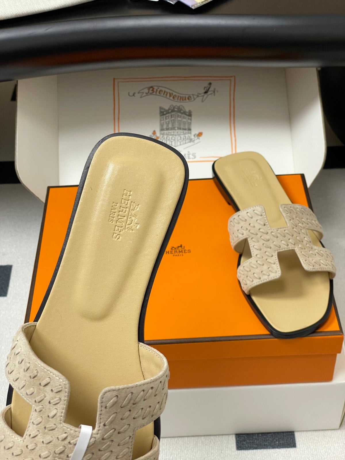 Hermès Oran Woven Suede Sandals – 2025 Collection
