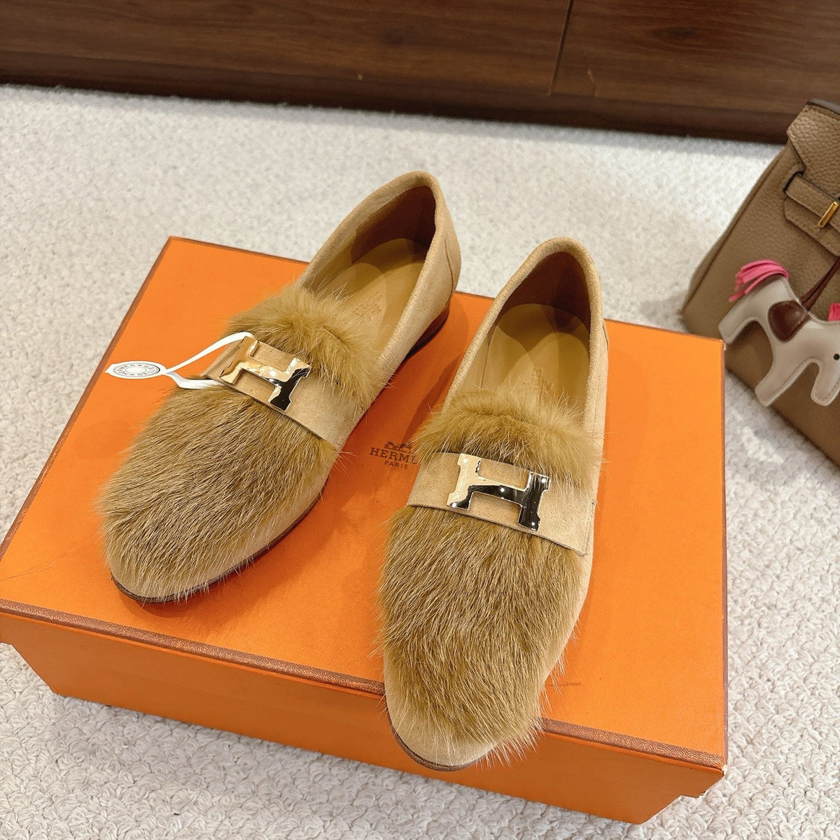 Hermès Mink Suede Loafers & Mules – Autumn/Winter Collection