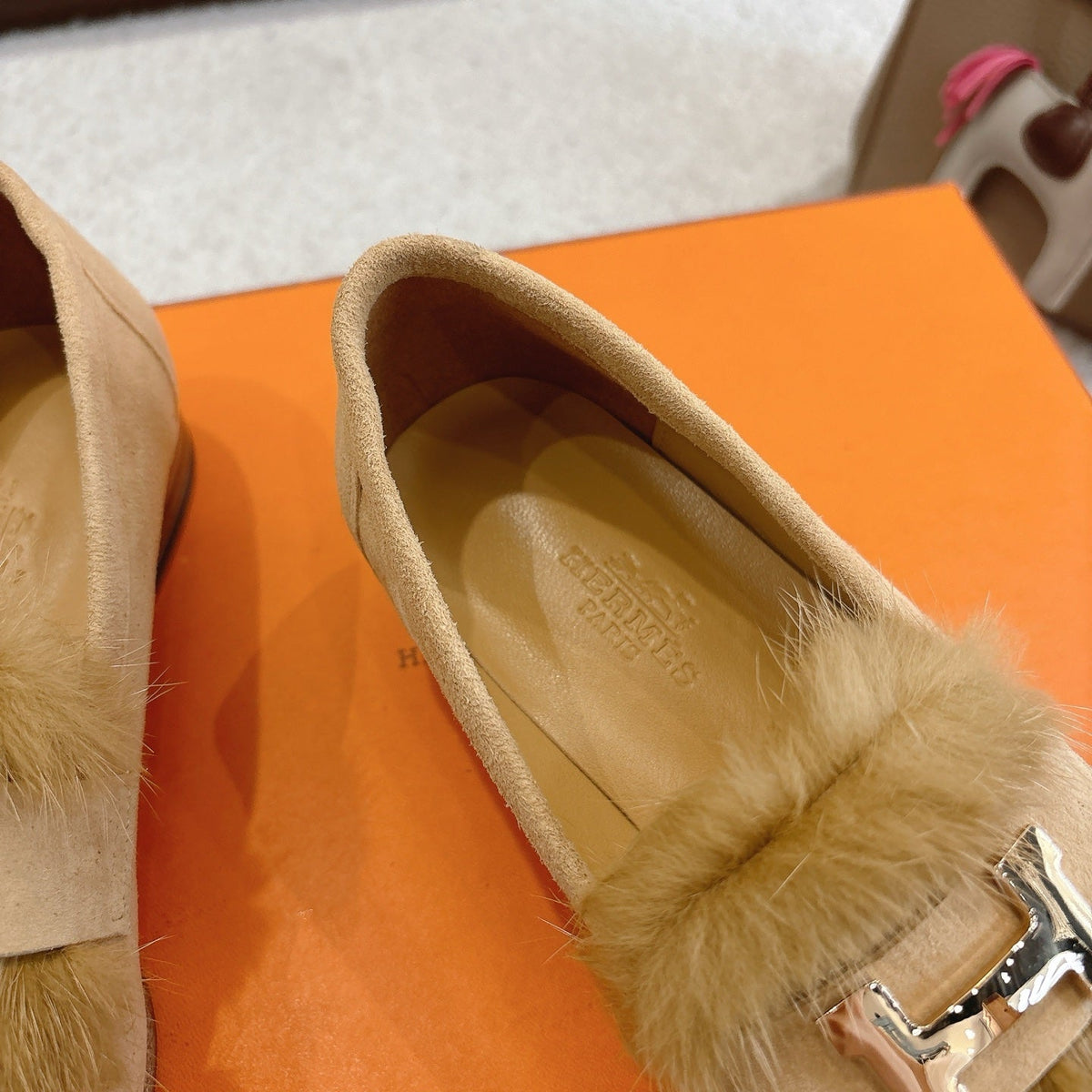 Hermès Mink Suede Loafers & Mules – Autumn/Winter Collection