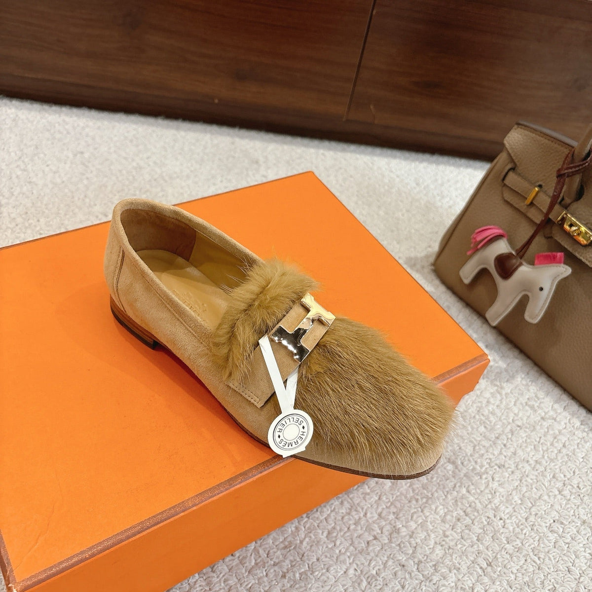 Hermès Mink Suede Loafers & Mules – Autumn/Winter Collection