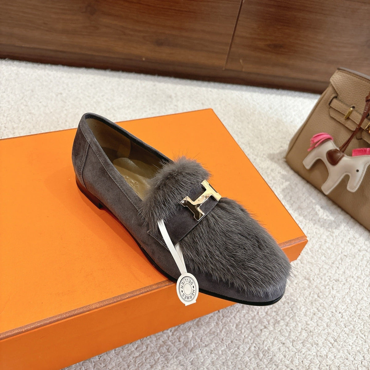 Hermès Mink Suede Loafers & Mules – Autumn/Winter Collection