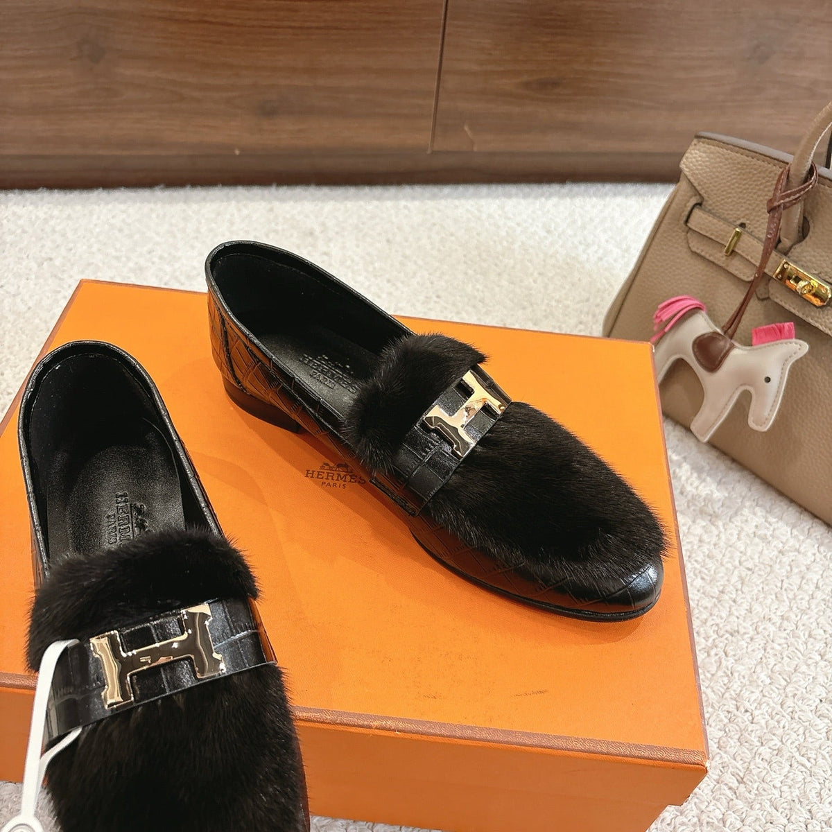 Hermès Mink Suede Loafers & Mules – Autumn/Winter Collection
