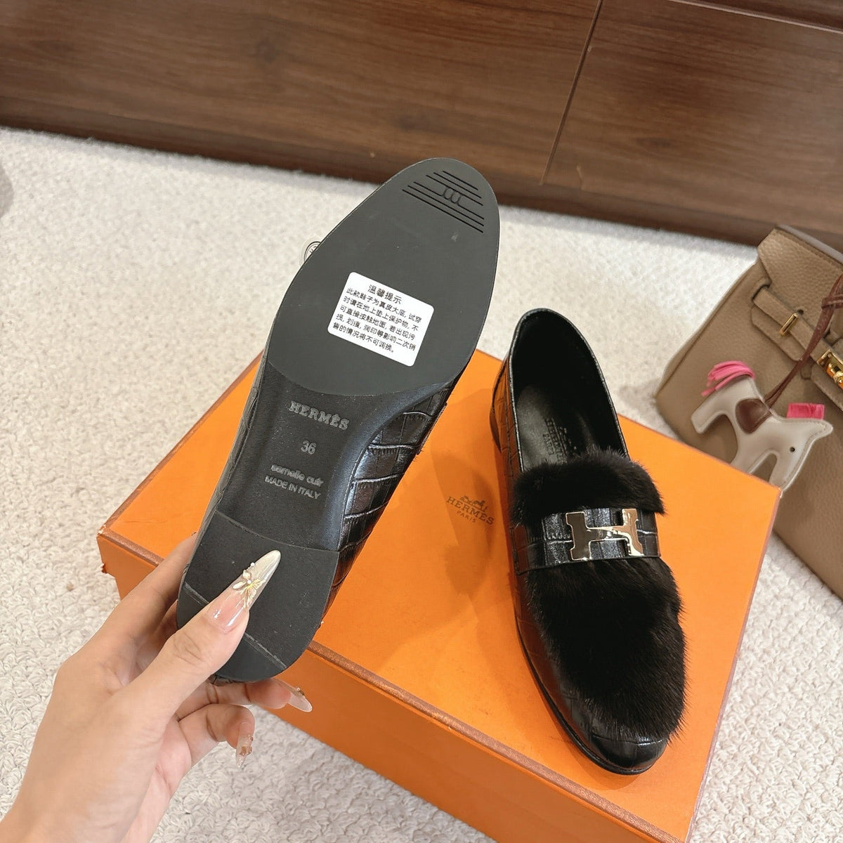 Hermès Mink Suede Loafers & Mules – Autumn/Winter Collection