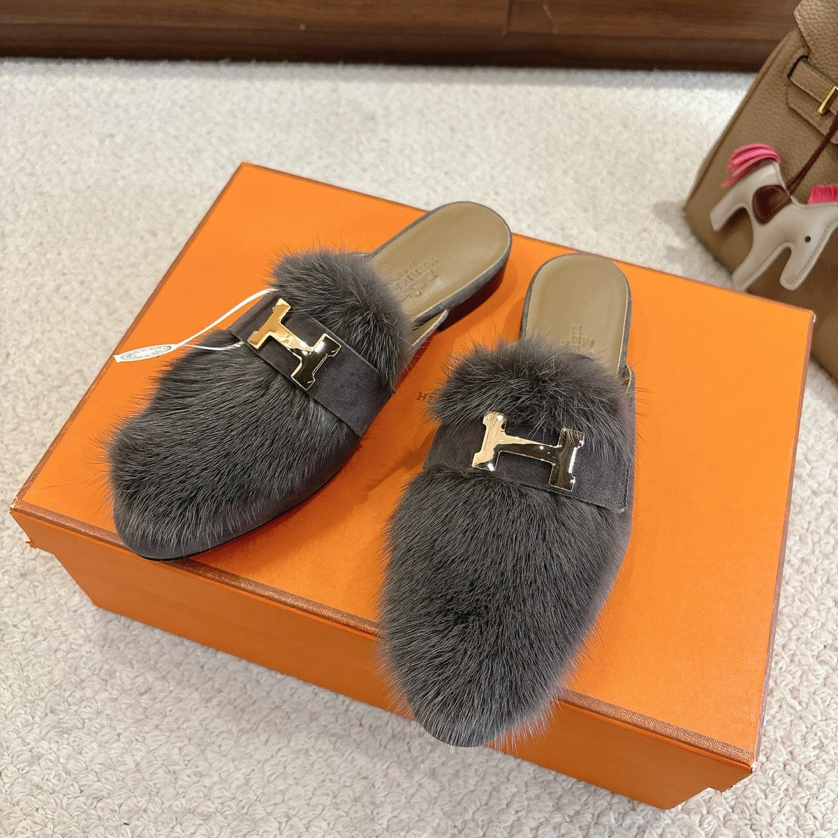 Hermès Mink Suede Loafers & Mules – Autumn/Winter Collection