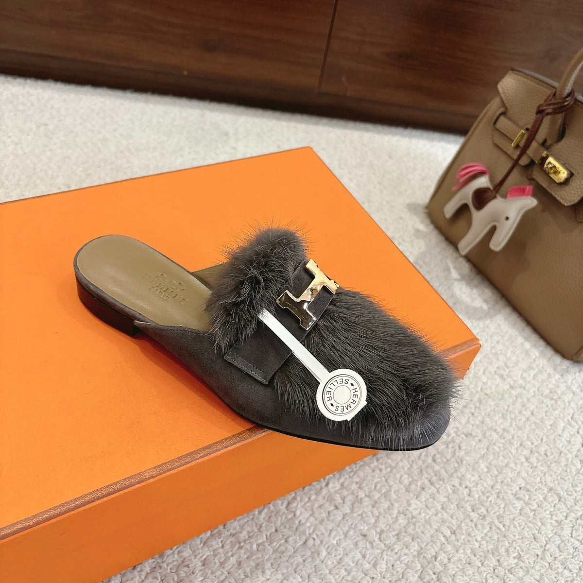 Hermès Mink Suede Loafers & Mules – Autumn/Winter Collection