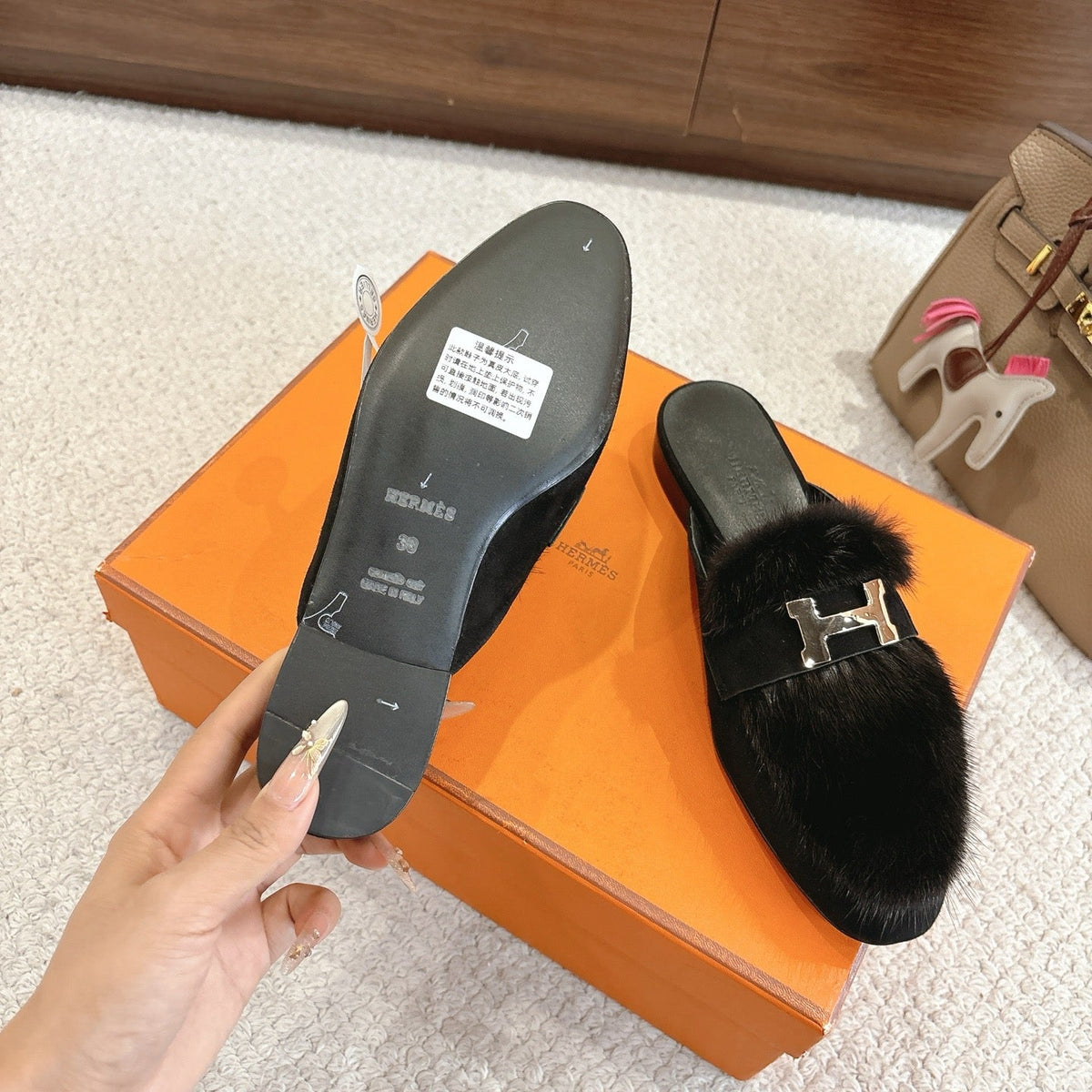 Hermès Mink Suede Loafers & Mules – Autumn/Winter Collection