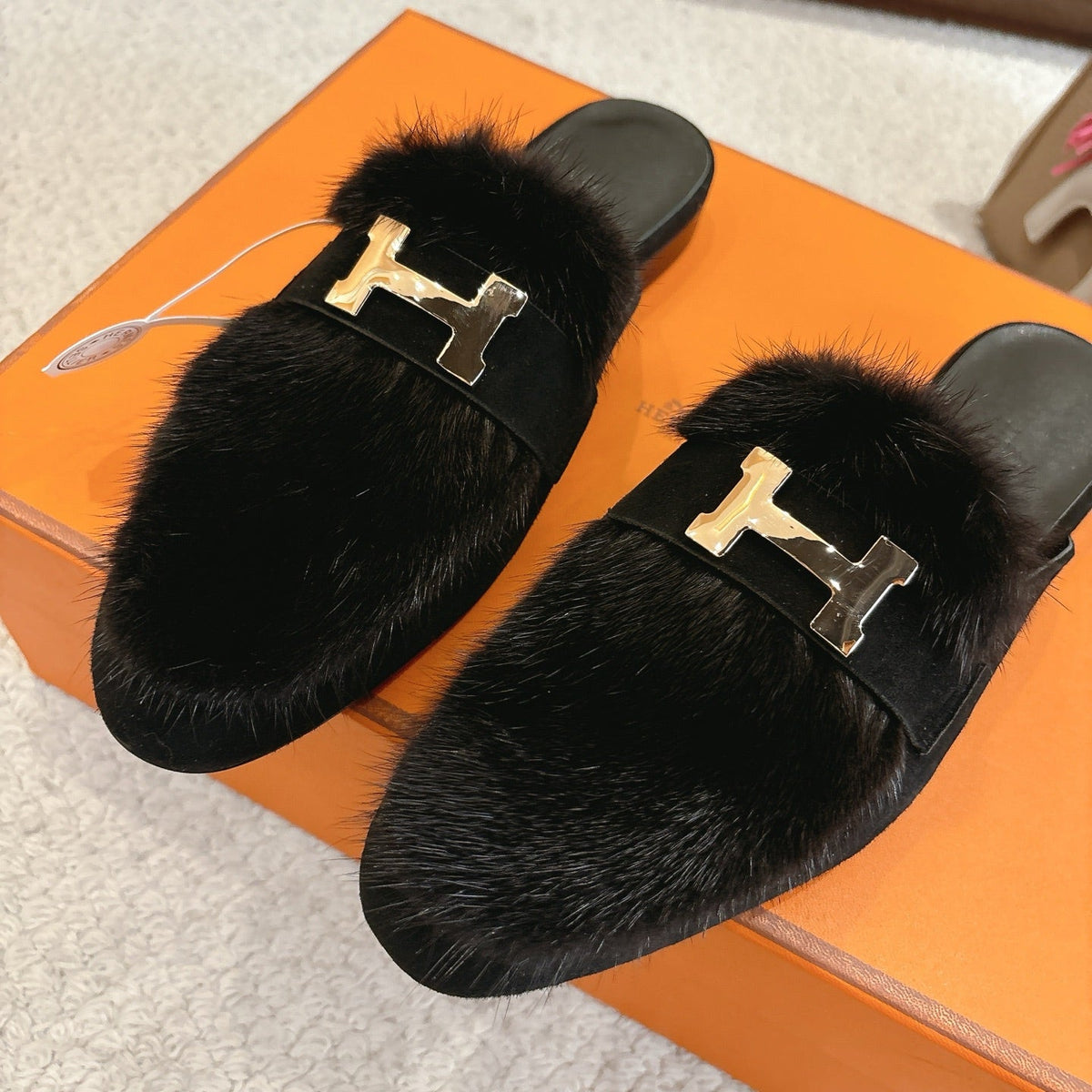 Hermès Mink Suede Loafers & Mules – Autumn/Winter Collection
