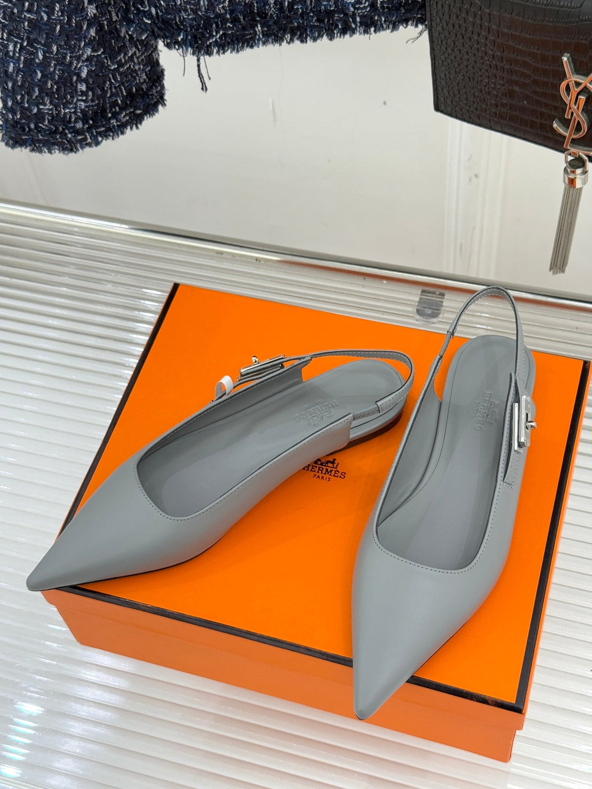 Hermès Kelly Buckle Pointed Toe Flat Sandals