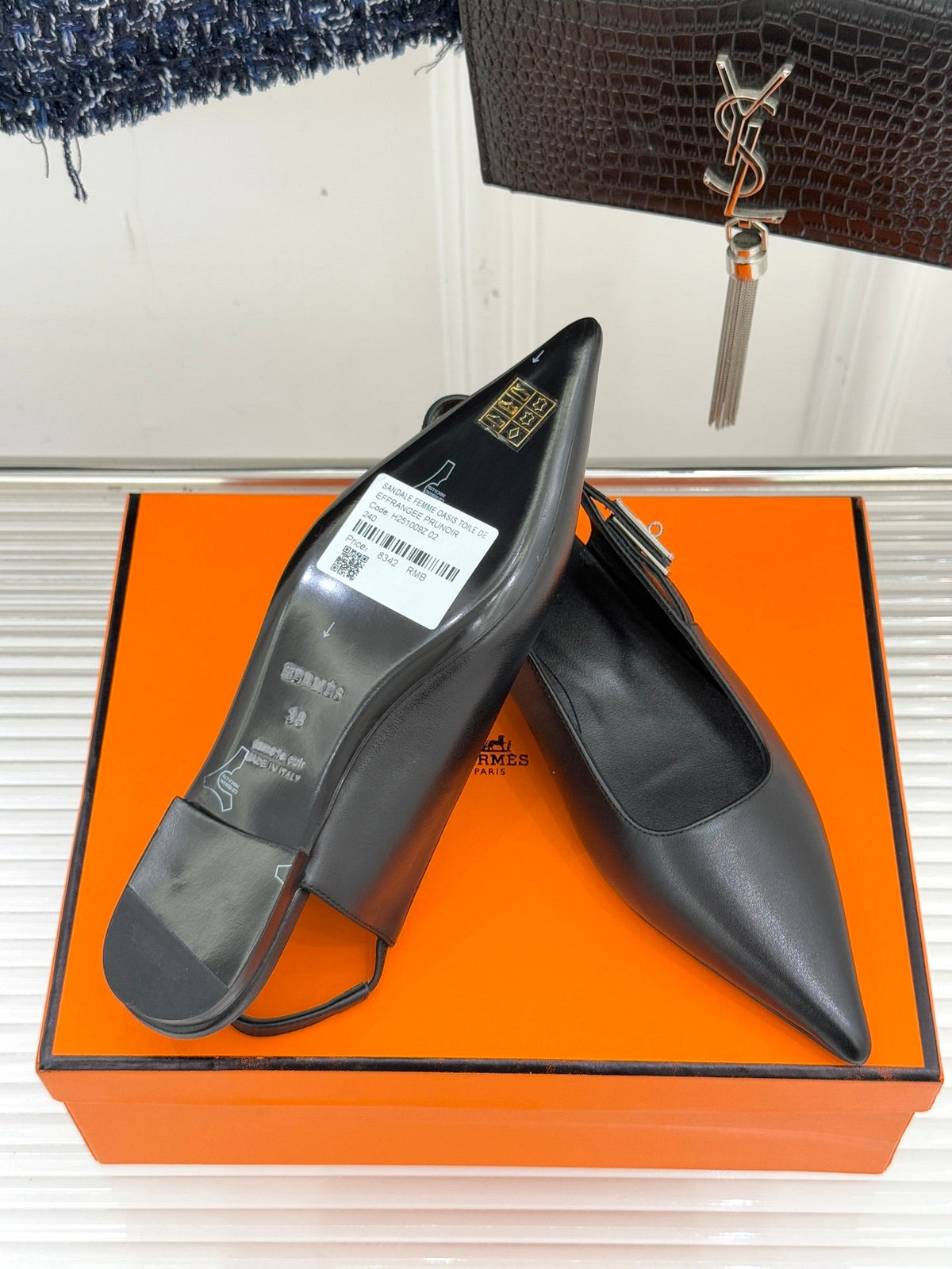 Hermès Kelly Buckle Pointed Toe Flat Sandals