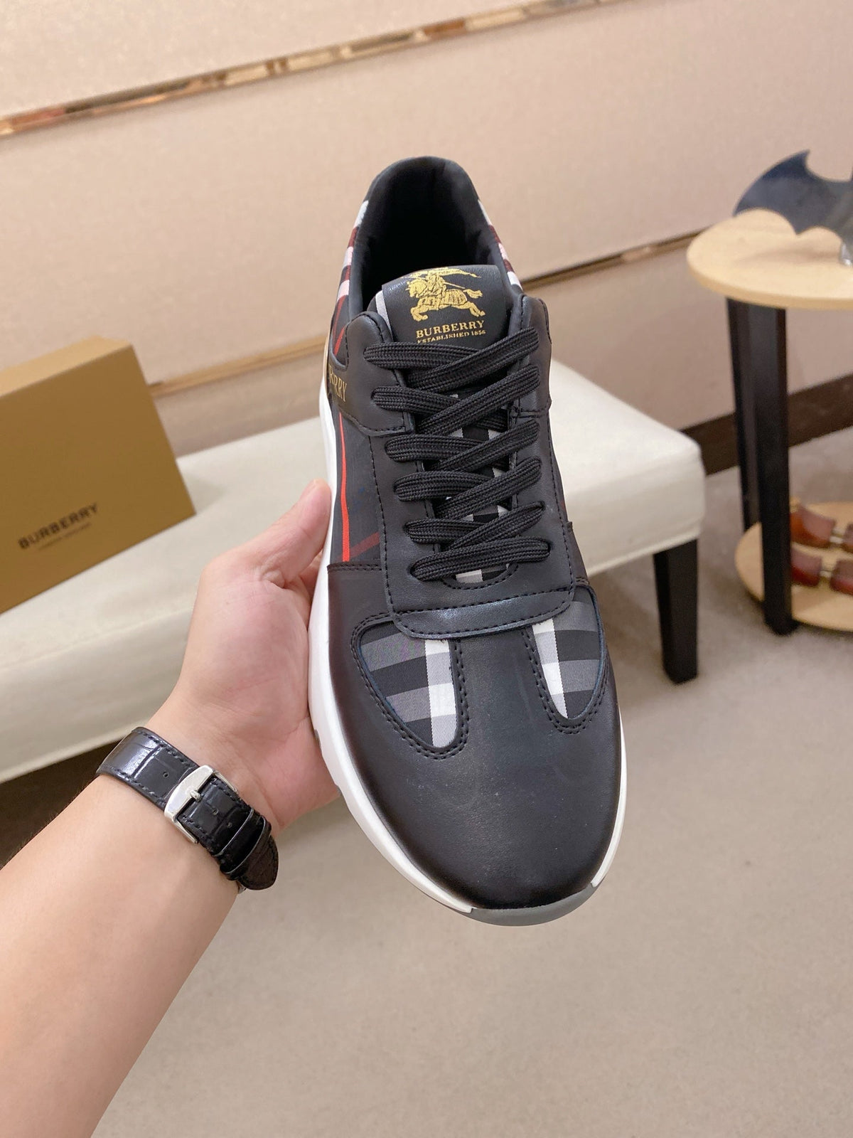 Burberry Italian Calfskin Leather Loafers