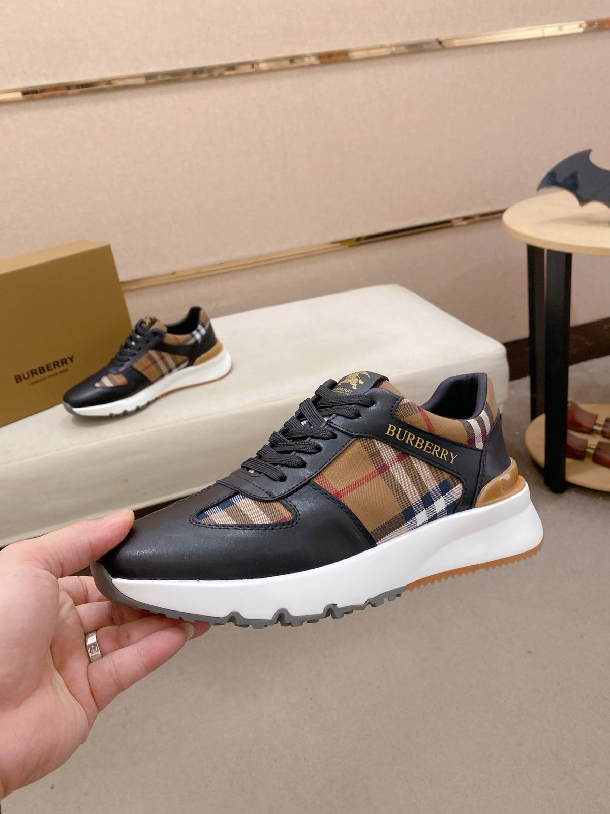 Burberry Italian Calfskin Leather Loafers