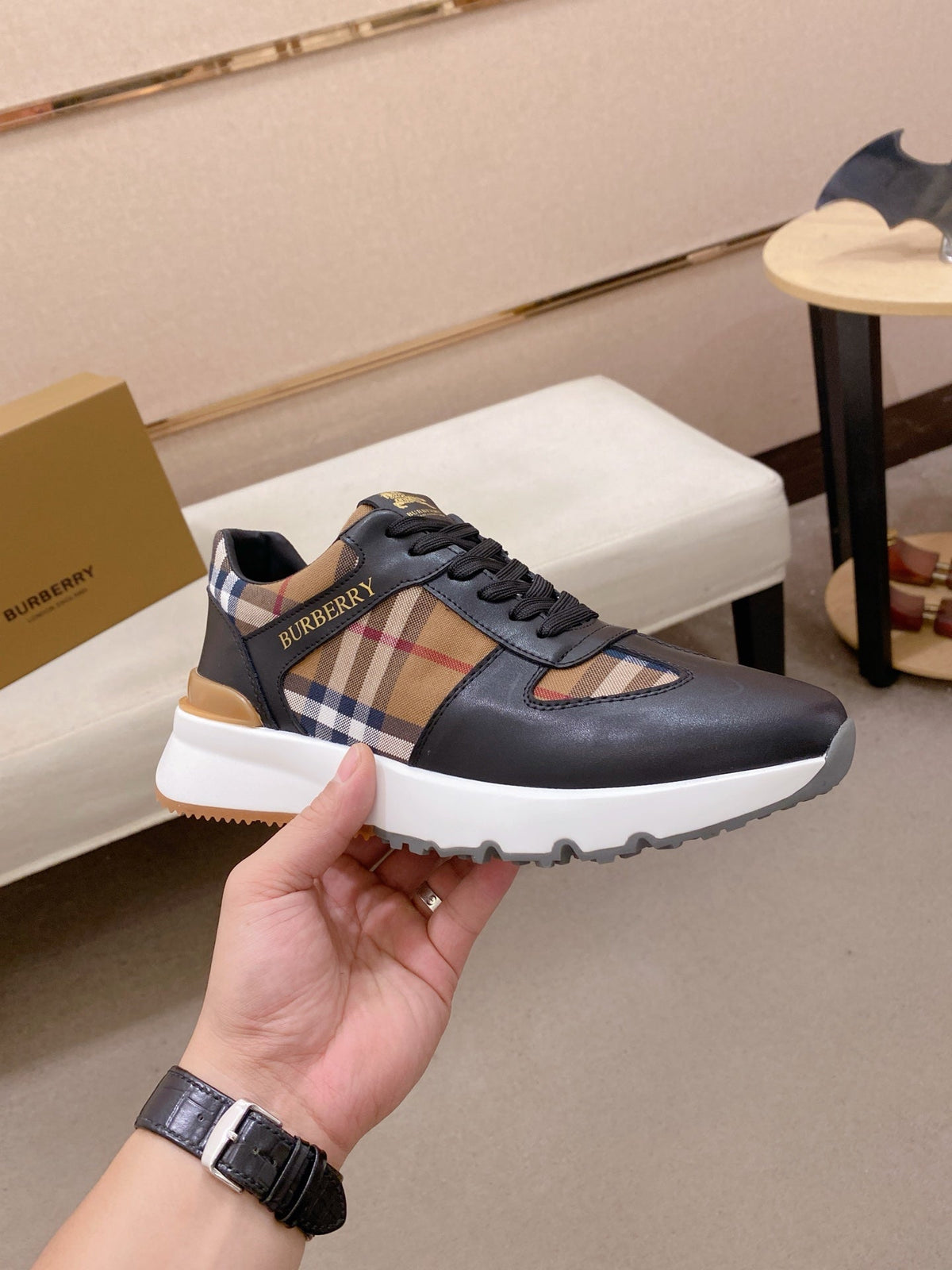 Burberry Italian Calfskin Leather Loafers
