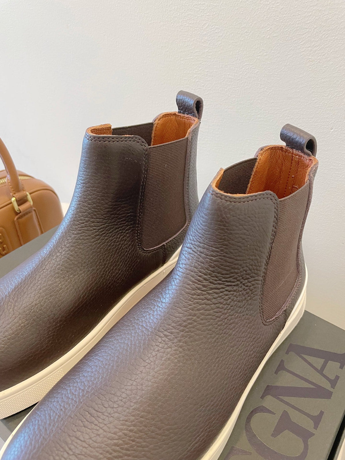 Zegna COUTURE Triple Stitch Leather Sneakers