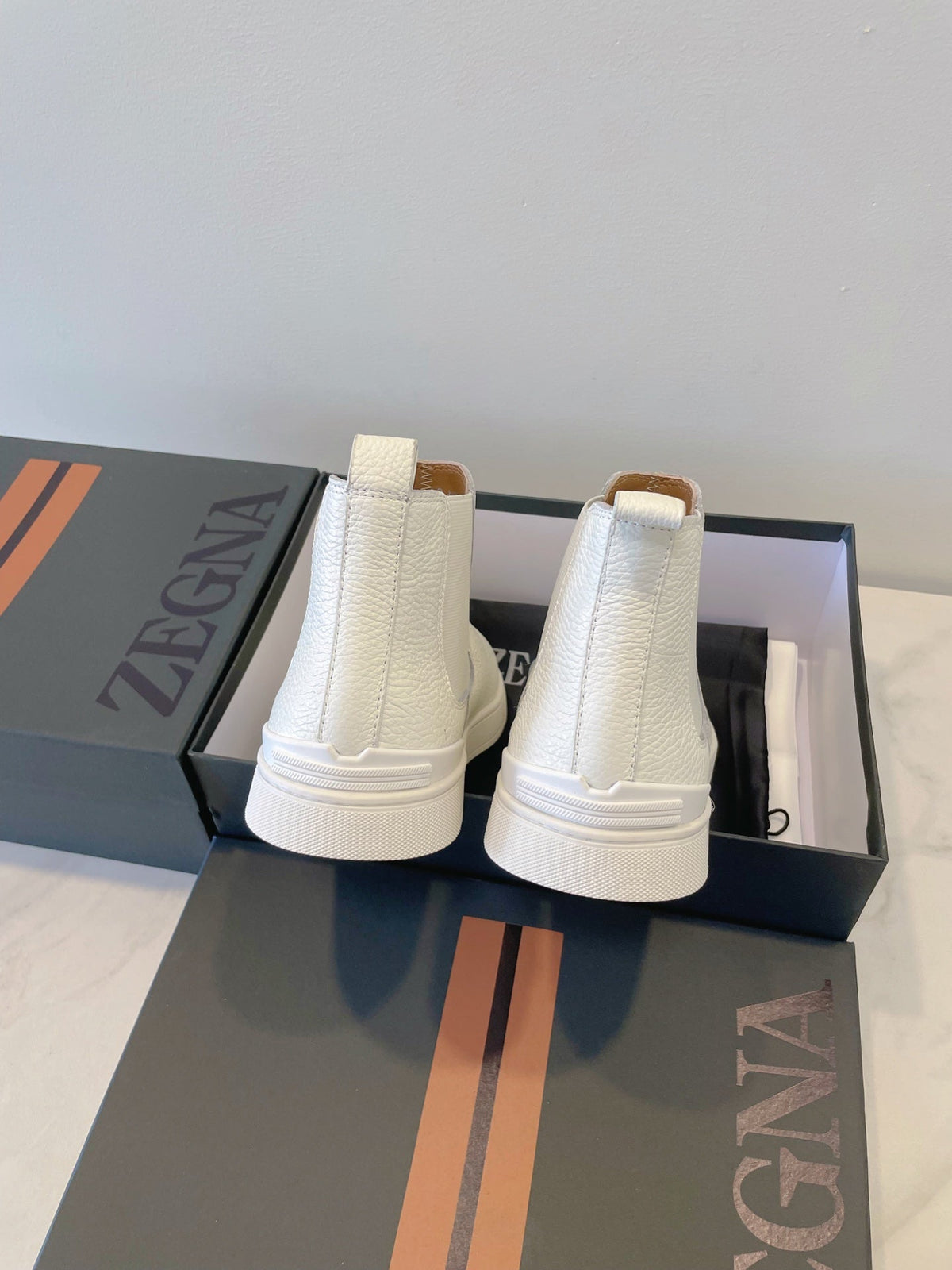 Zegna COUTURE Triple Stitch Leather Sneakers