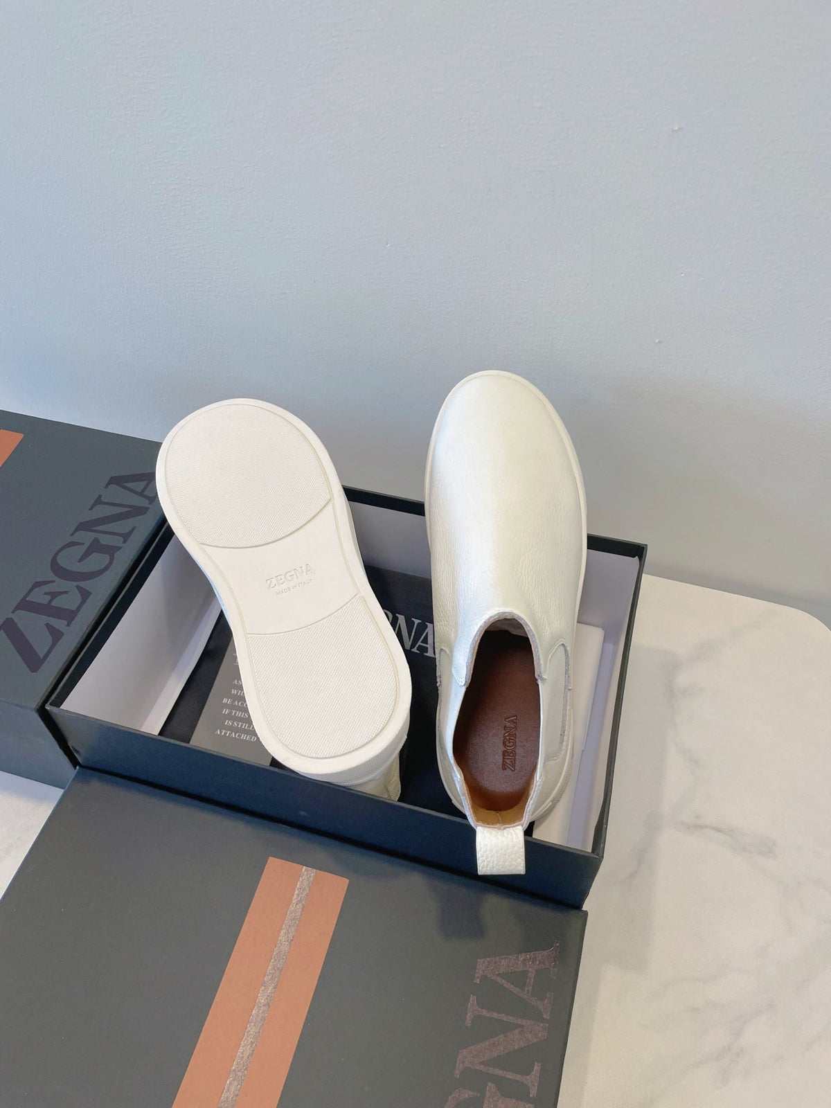 Zegna COUTURE Triple Stitch Leather Sneakers