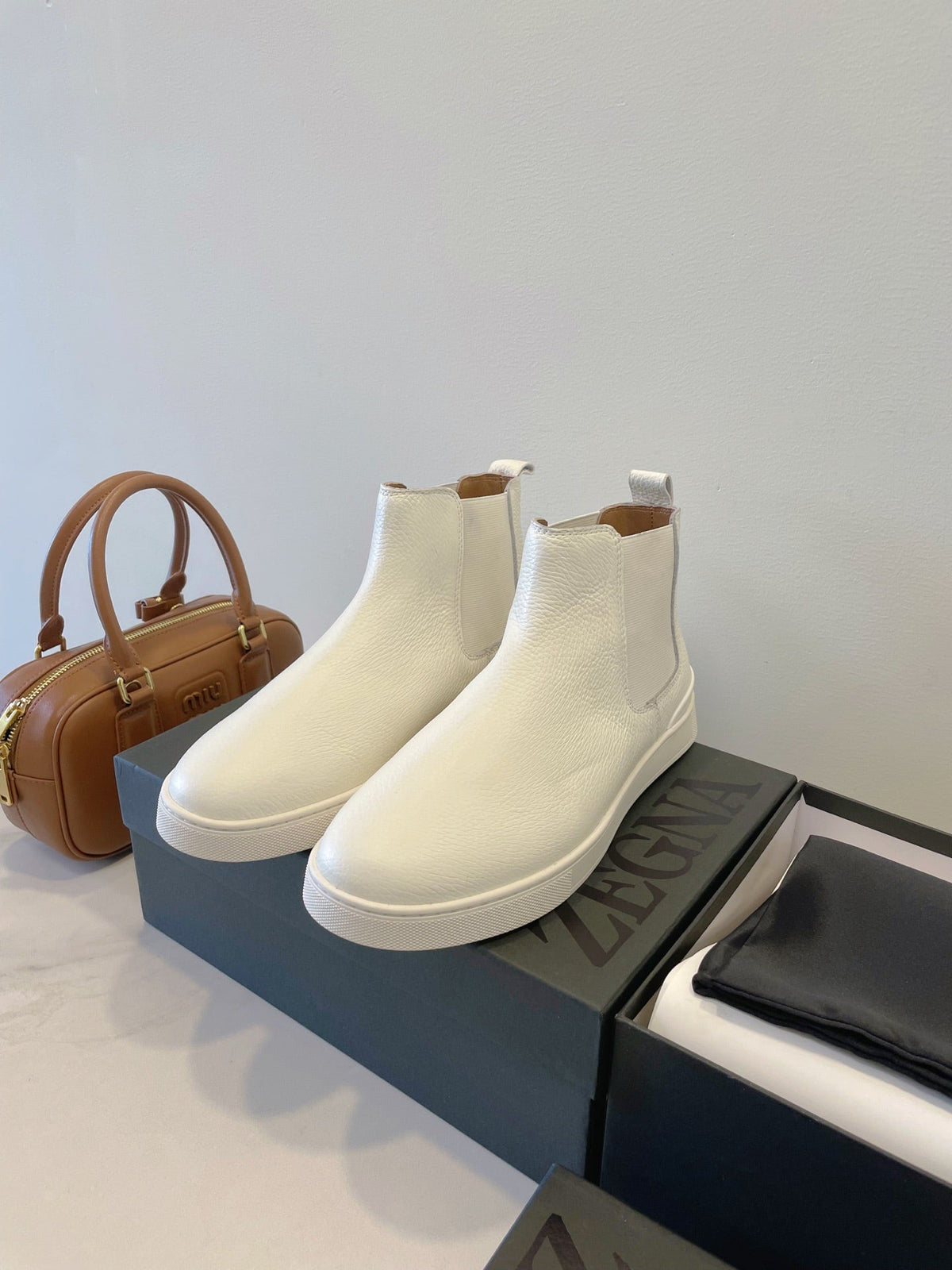 Zegna COUTURE Triple Stitch Leather Sneakers