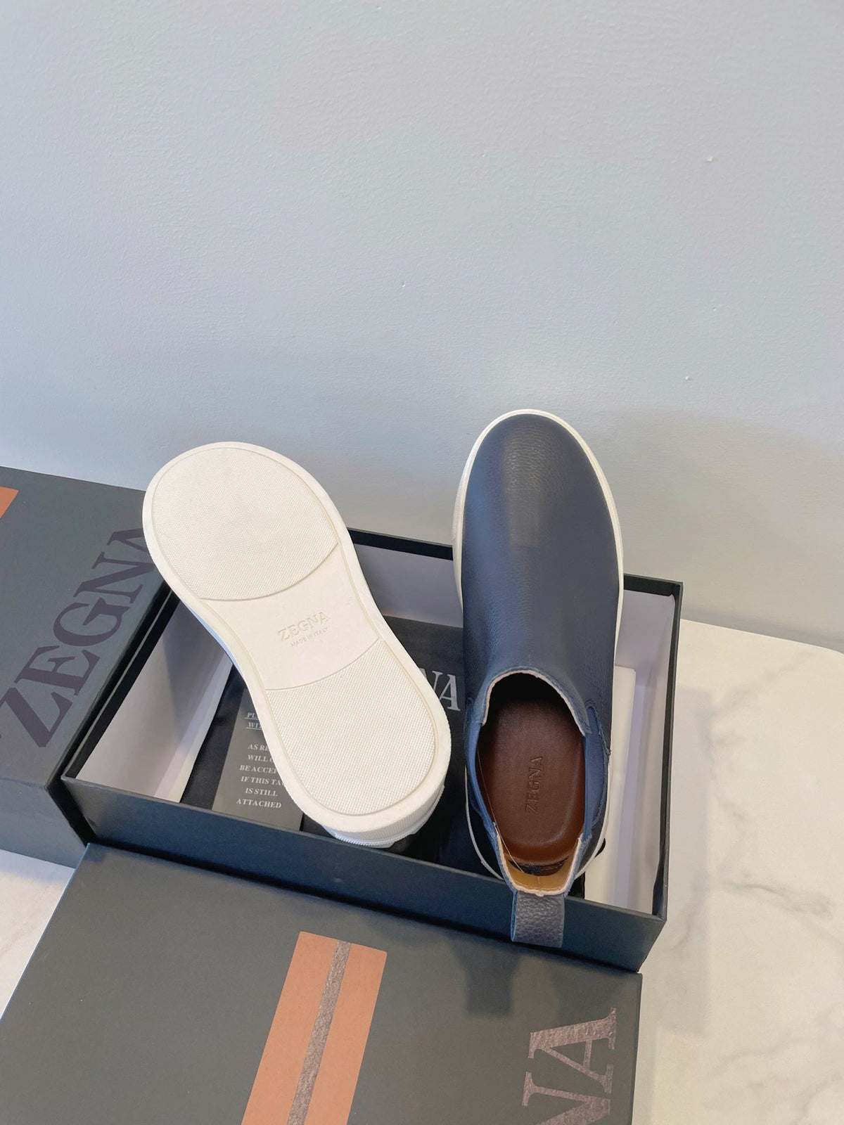 Zegna COUTURE Triple Stitch Leather Sneakers