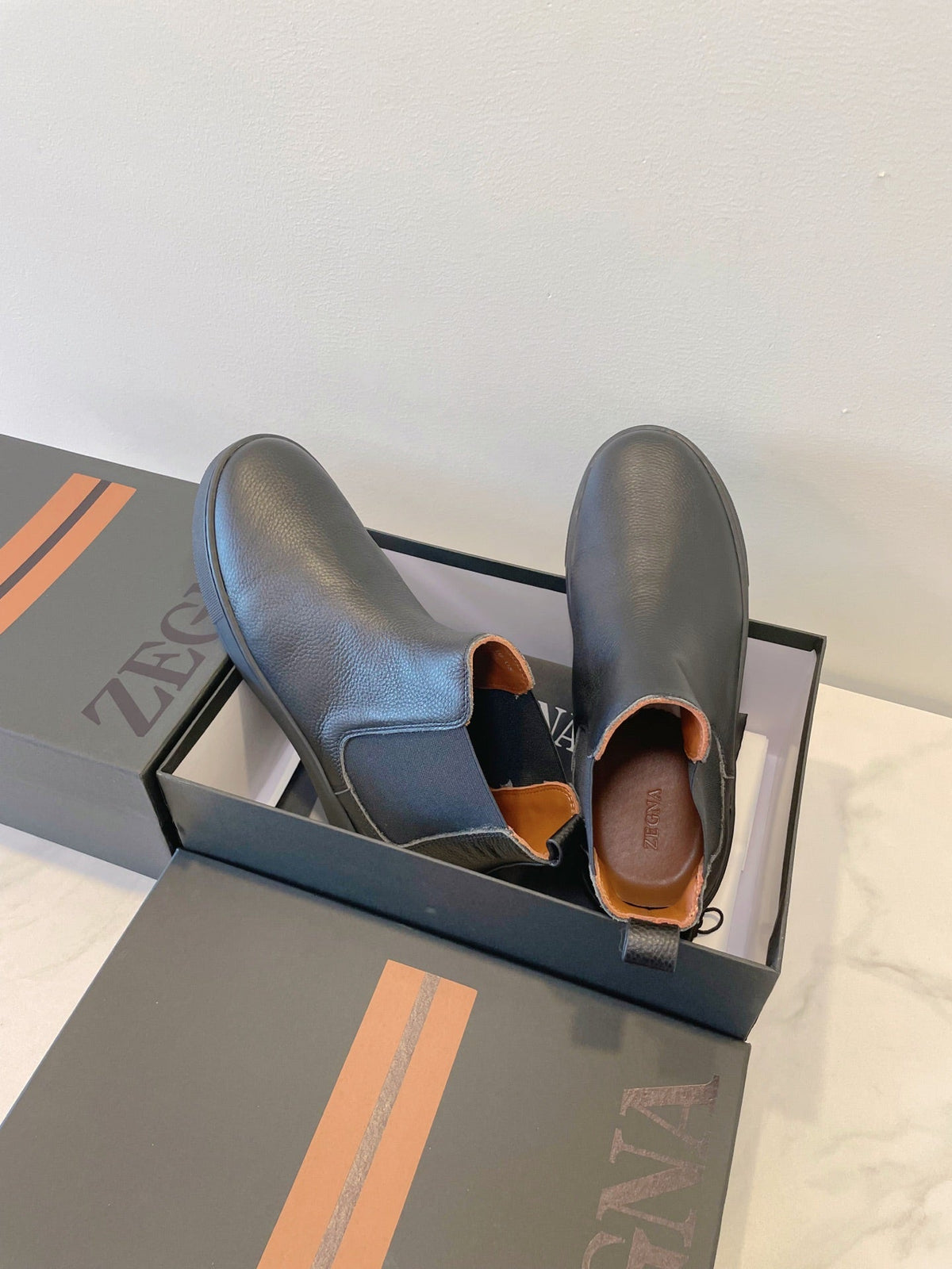 Zegna COUTURE Triple Stitch Leather Sneakers