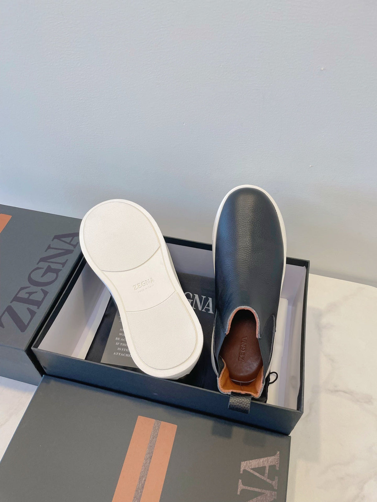 Zegna COUTURE Triple Stitch Leather Sneakers