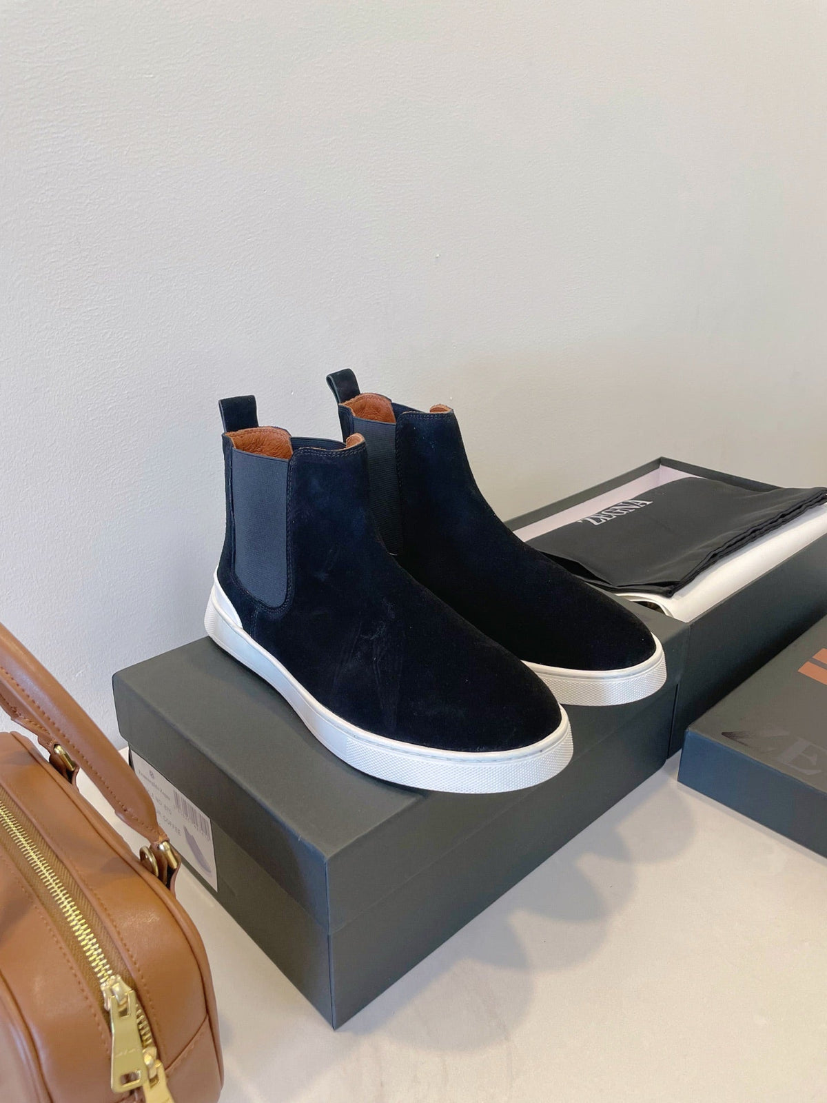 Zegna COUTURE Triple Stitch Leather Sneakers