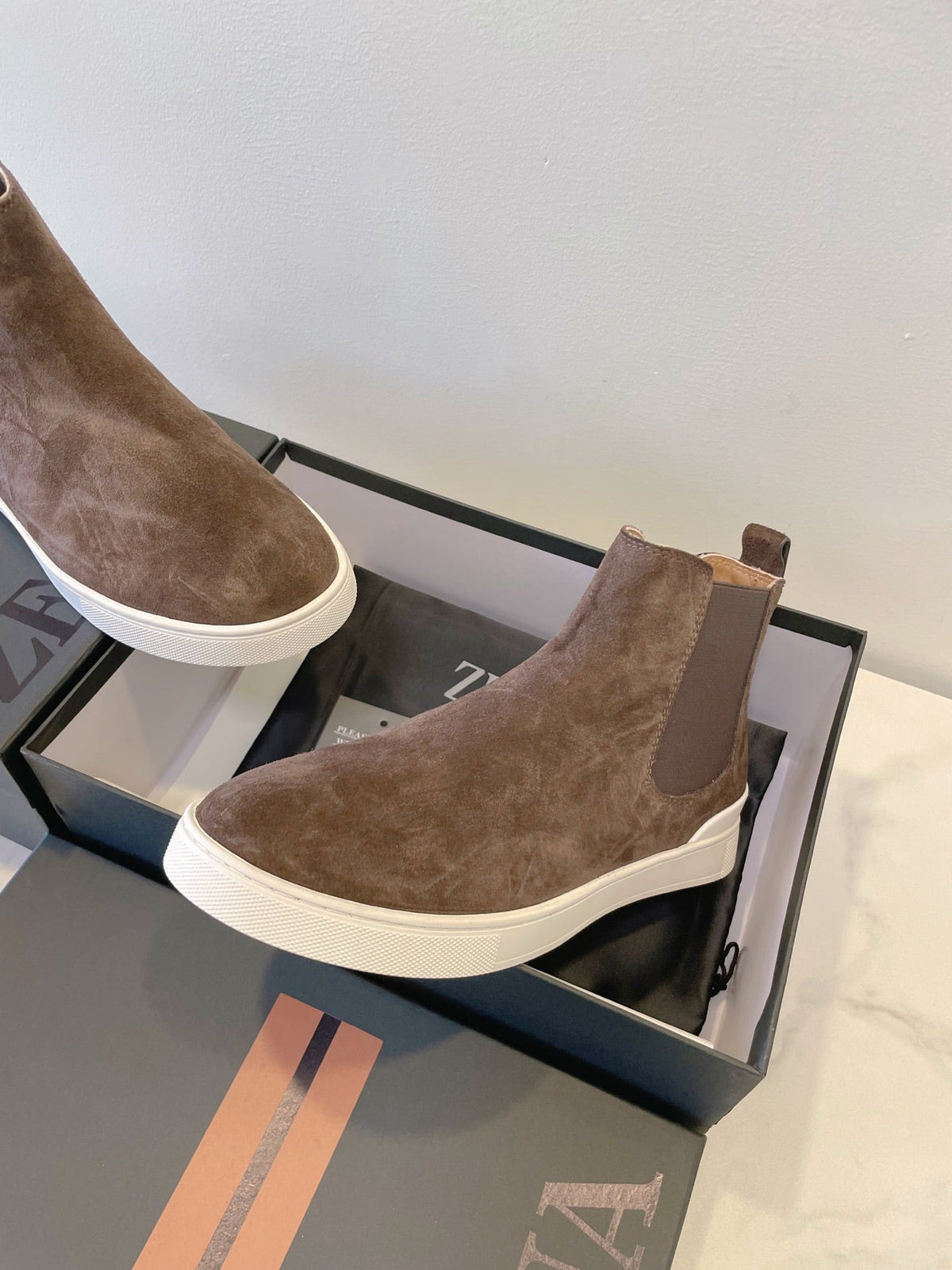 Zegna COUTURE Triple Stitch Leather Sneakers