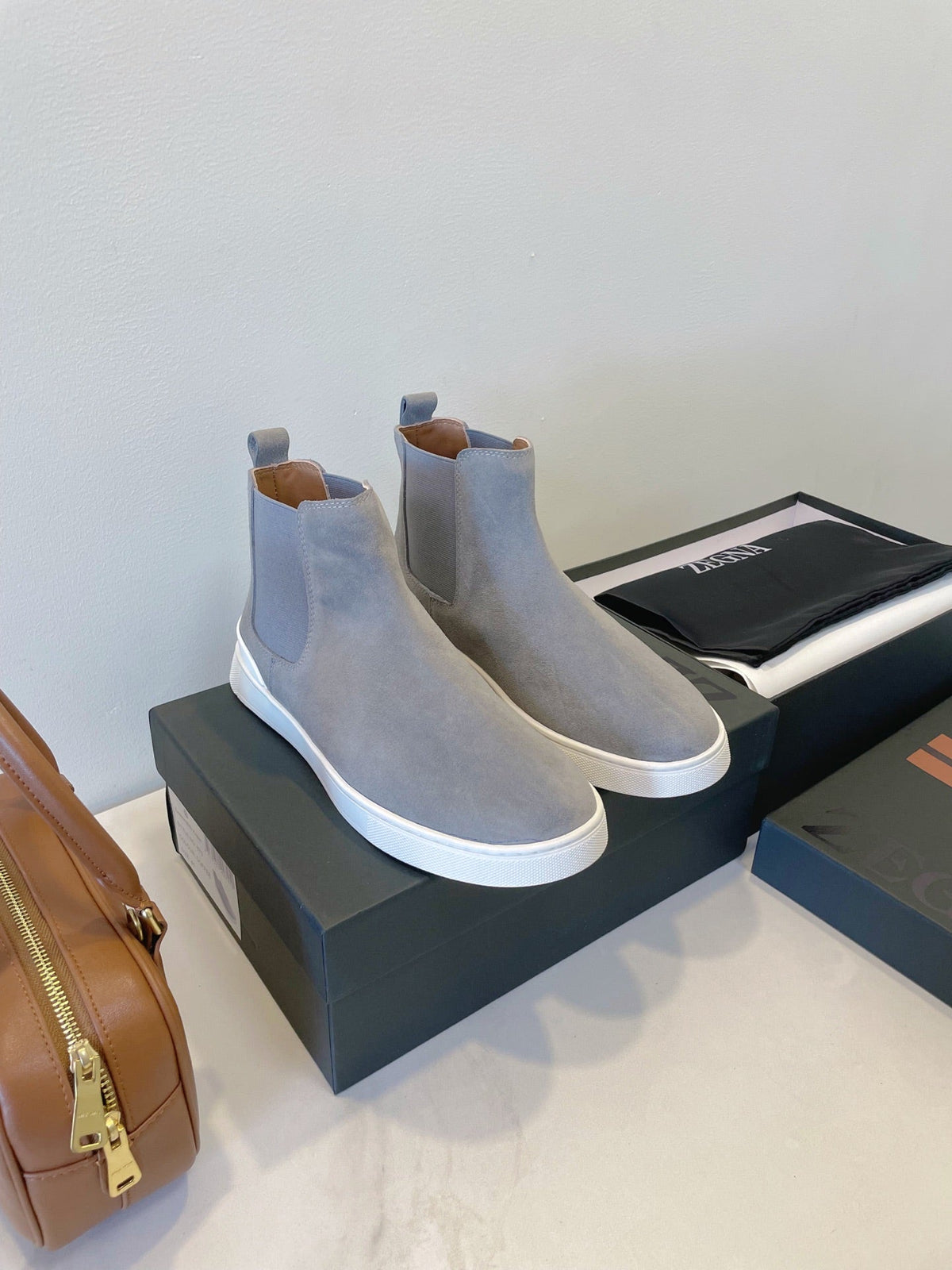 Zegna COUTURE Triple Stitch Leather Sneakers