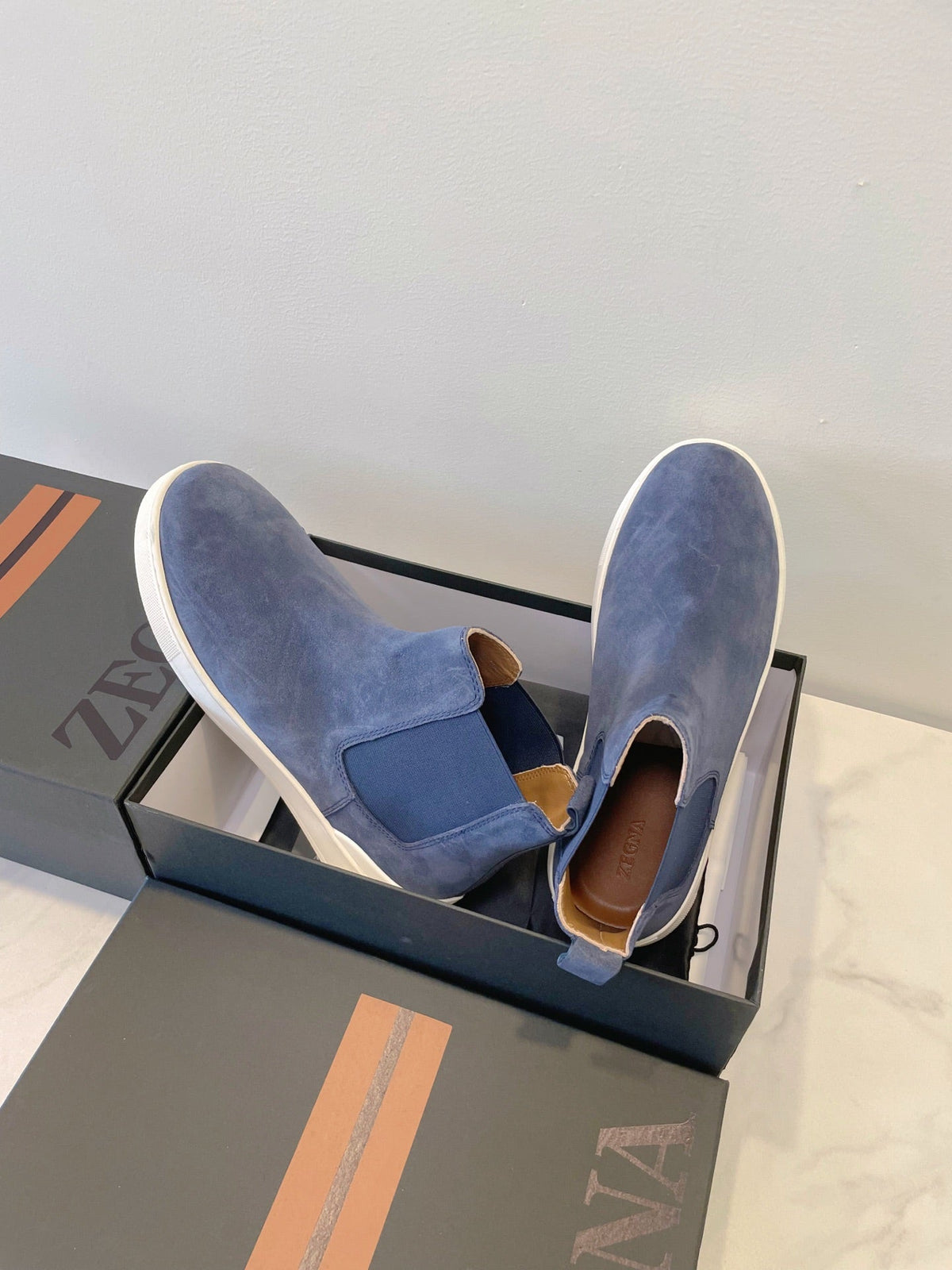 Zegna COUTURE Triple Stitch Leather Sneakers